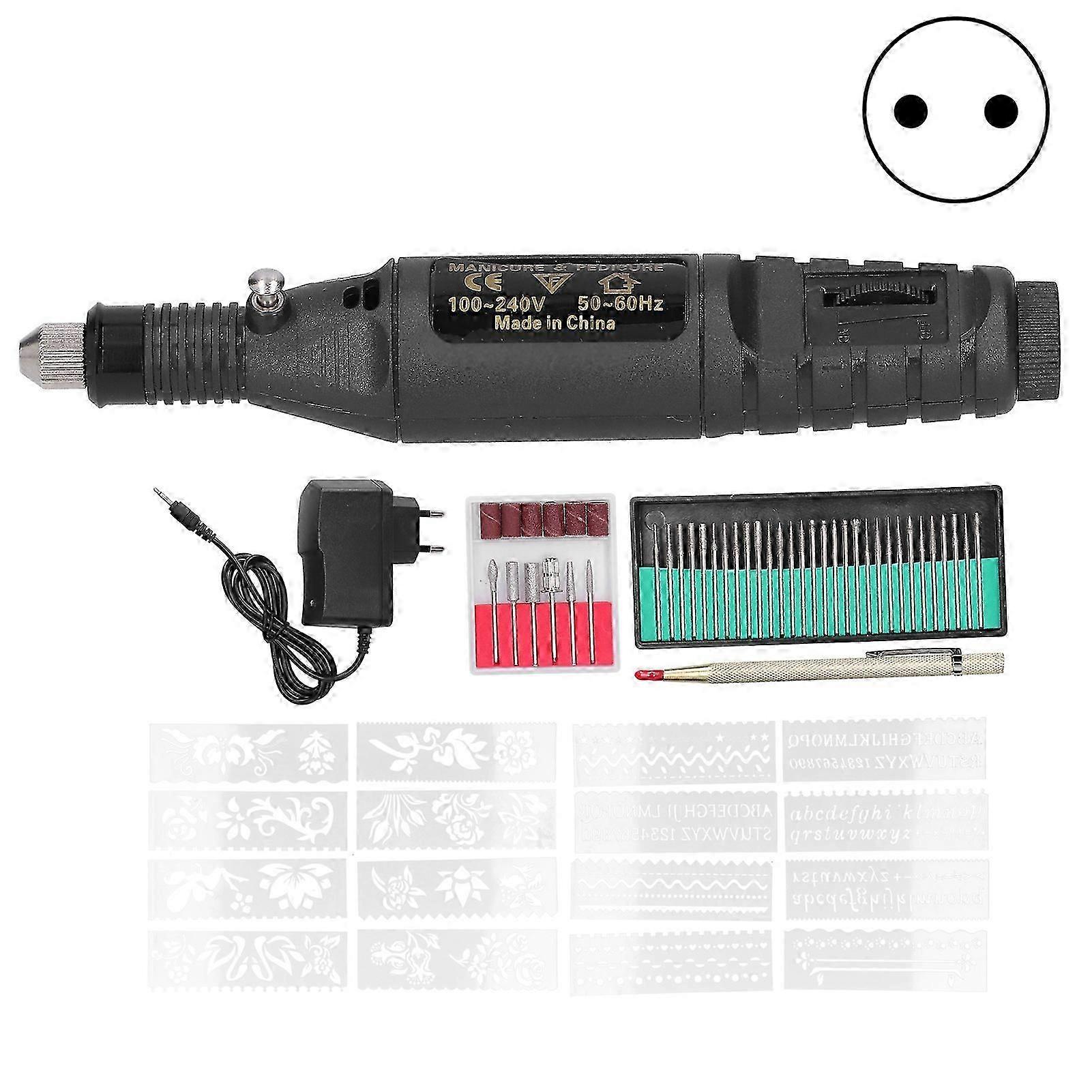 60Pcs Electric Engraving Machine Adjustable Speed Mini Engrave Polishing Pen 50-60HzEU Plug AC 100-240V