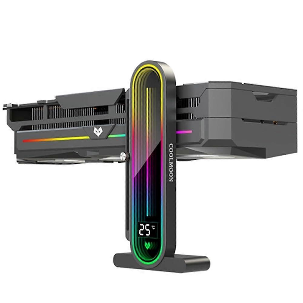 Height Adjustable RGB GPU Stand for PC Graphics Cards - Compatible with ATX, Micro ATX, and Mini ITX Cases