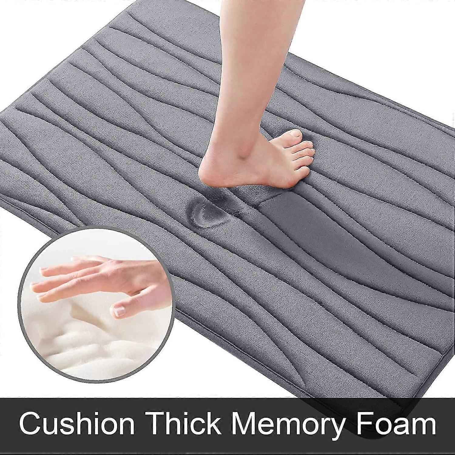 Memory Foam Bath Mat, Extra Soft Non-slip,40 X 60 Cm,dark Grey