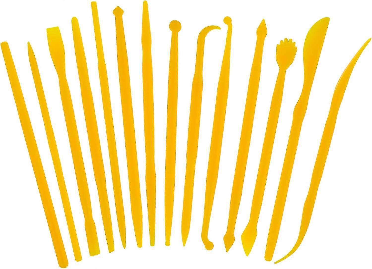 Small Plastic Clay Sculpting Tools, Mini Pottery Clay Carving Tools Double-Head Modelling Tools Polymer Clay Tools for Kids Beginners DIY