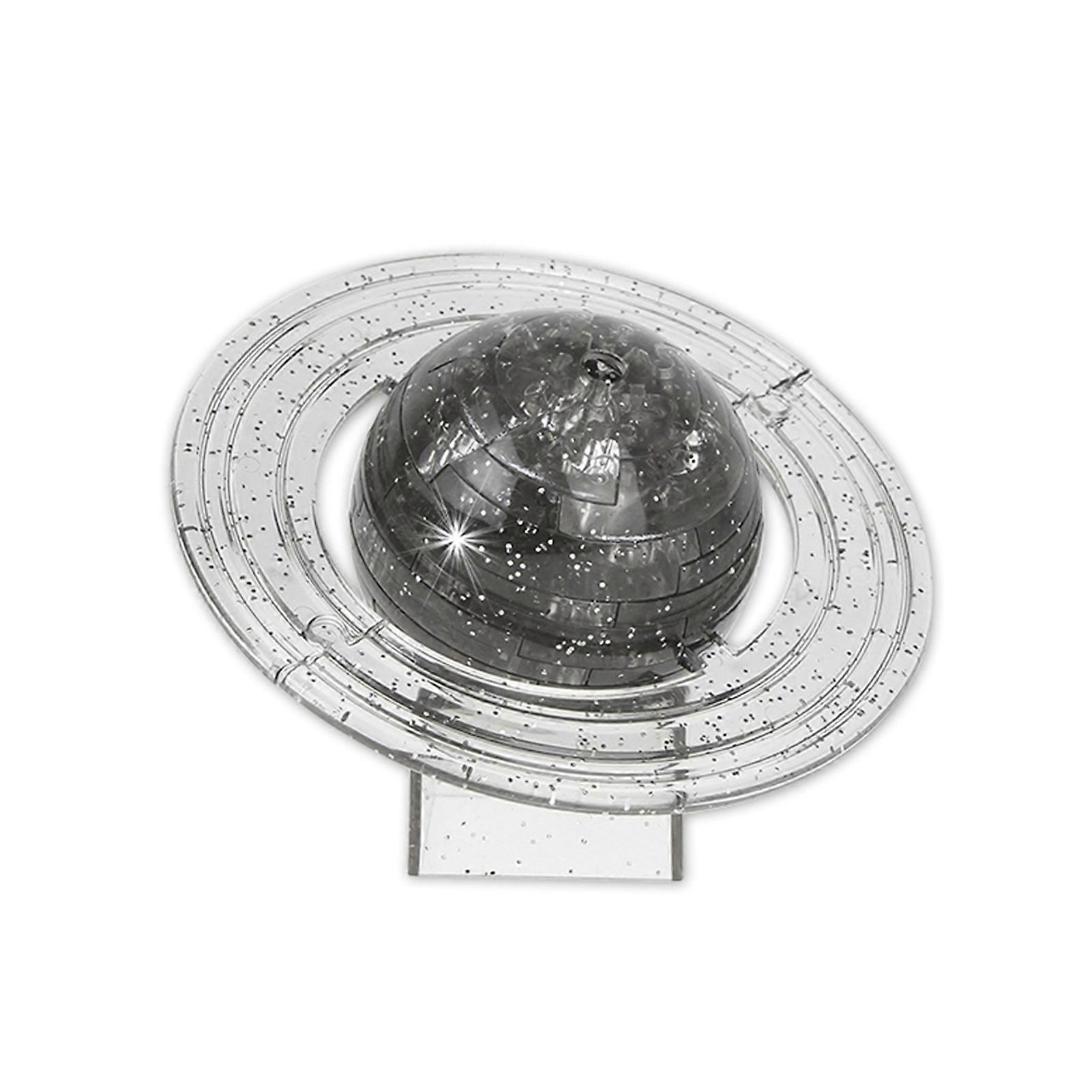 3D Crystal Blocks Translucent DIY Puzzle Blocks SaturnShaped Toy Grey