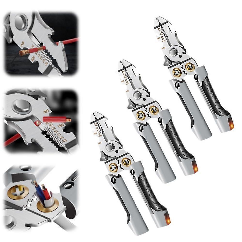 21 in 1 Wire Strippers with Electric Measurement, 2025 New Multipurpose Tool, Includes Scraping Scissors, 3PCS Set