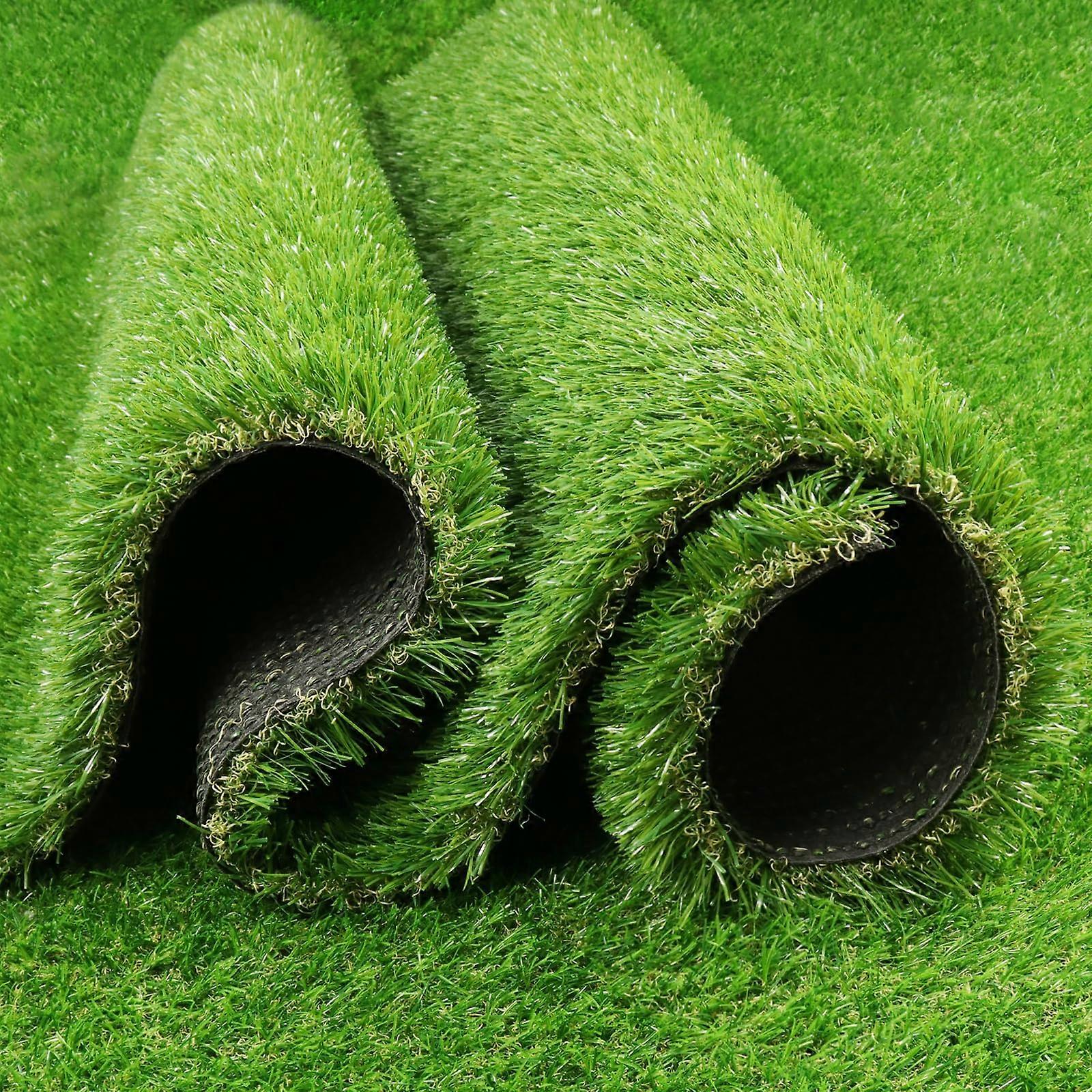 Artificial Turf Grass 4 FT × 6 FT, Pile 1.38' Height Synthetic Grass Rug with Drainage