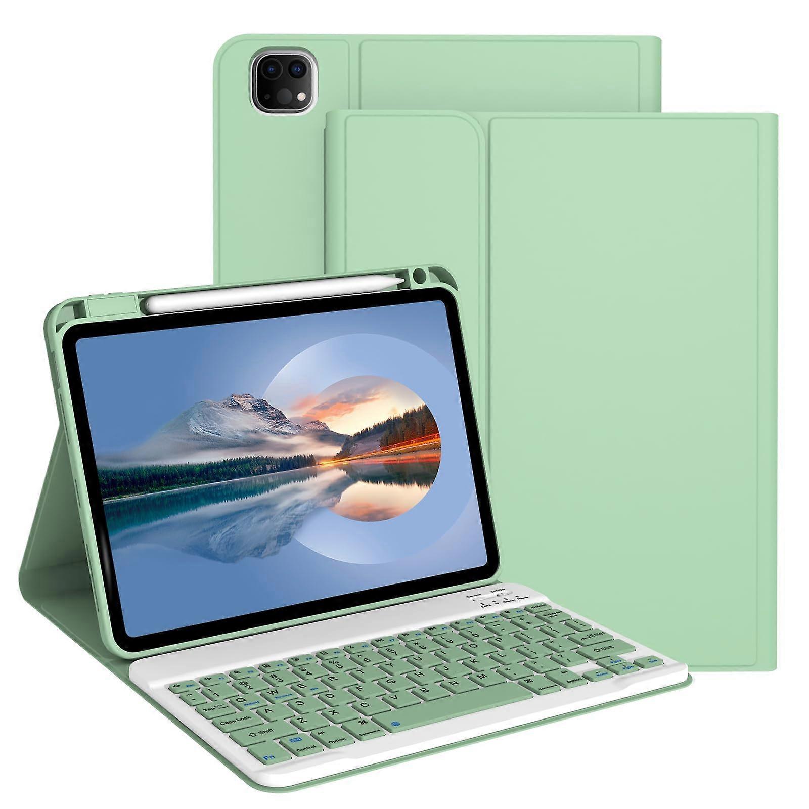 Keyboard Case for iPad Air 13 Inch 2024 M2, Pro 12.9 Inch 6th Gen 2022, Detachable Wireless Keyboard, Light Green