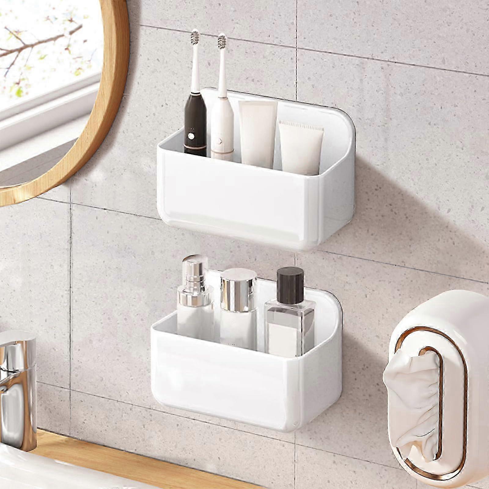 2-pack of transparent wall-mounted storage boxes