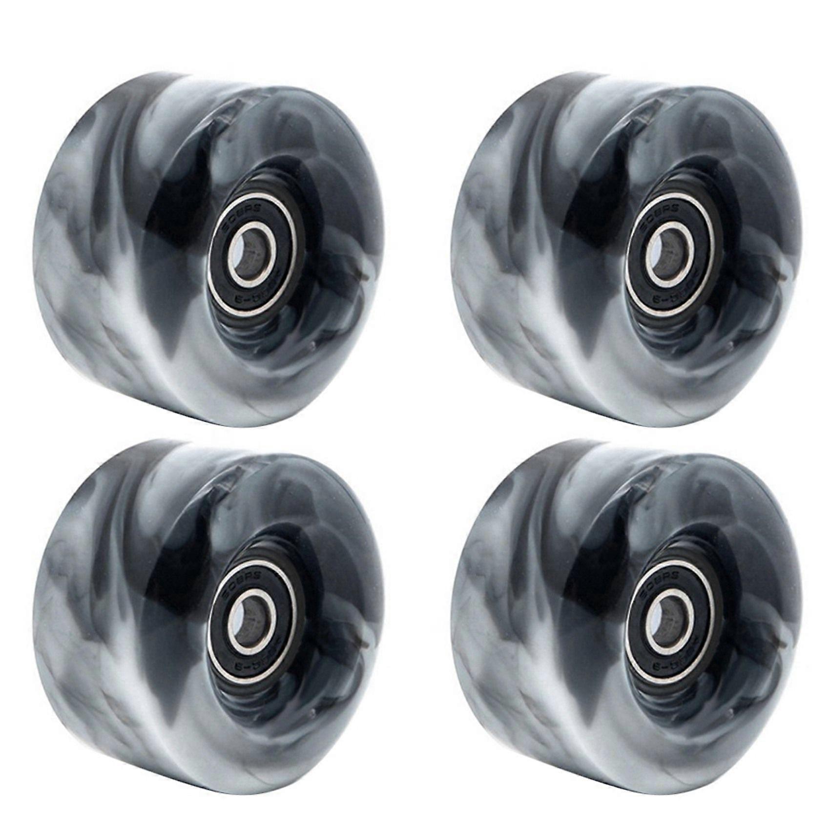4 Pcs Roller Skate Wheels with Bearings for Double Row Skating and Skateboard 32mm x 58mm 82A,Black