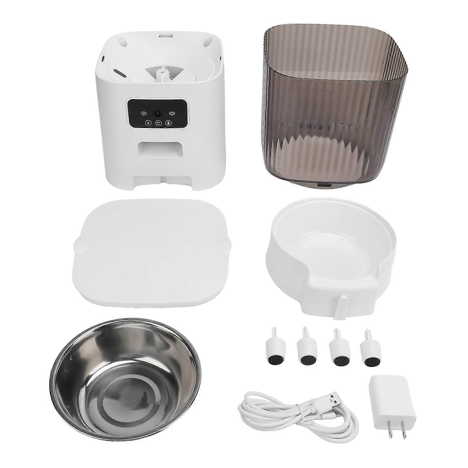 WIFI Pet Feeder Scheduled Automatic Intelligent Timing Remote Voice Feeder 100‑240 V
