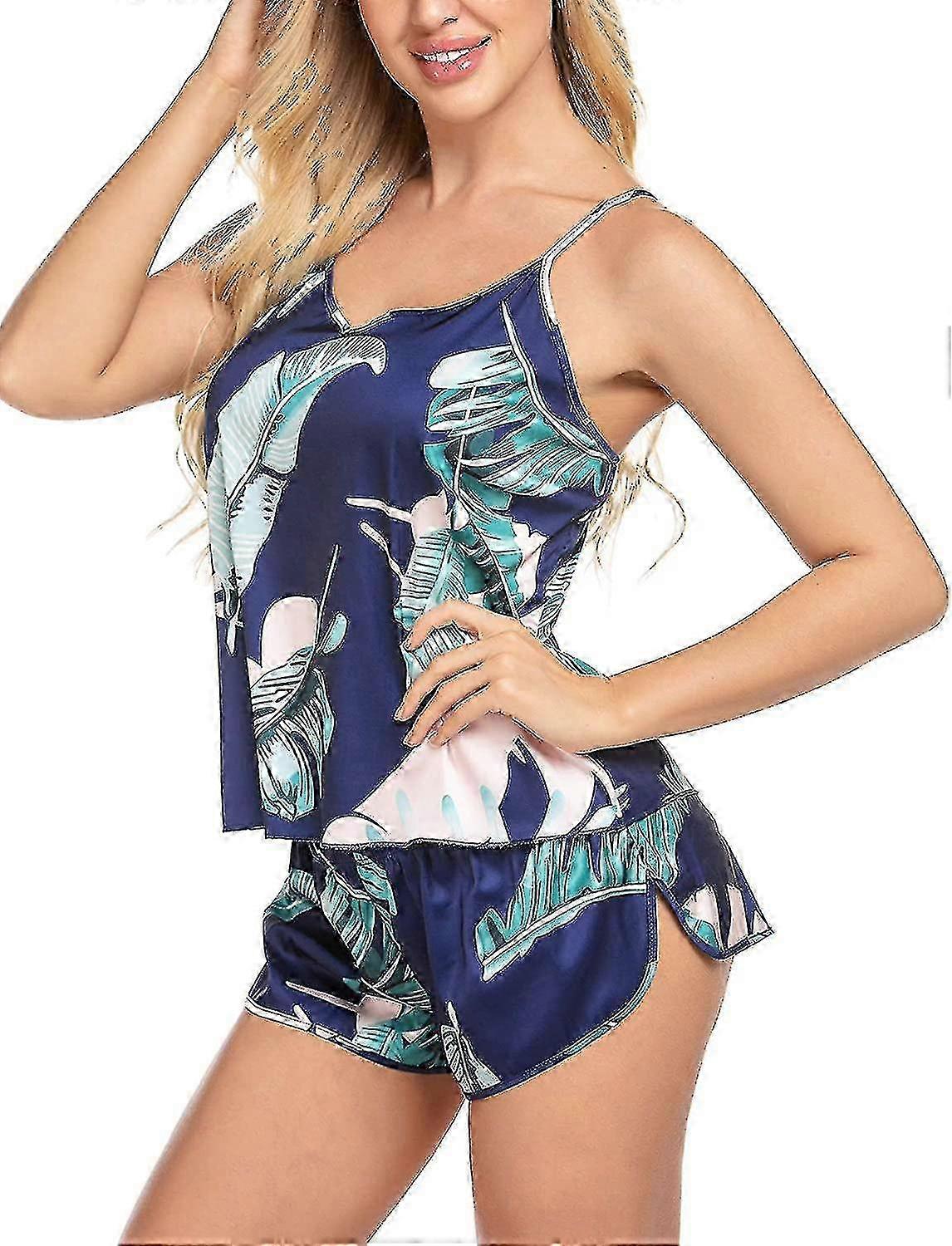 Pyjamas för kvinnor Silke Sovkläder Mjuka Underkläder Satin Cami Shorts Set Nattkläder Party Kostym Gåva