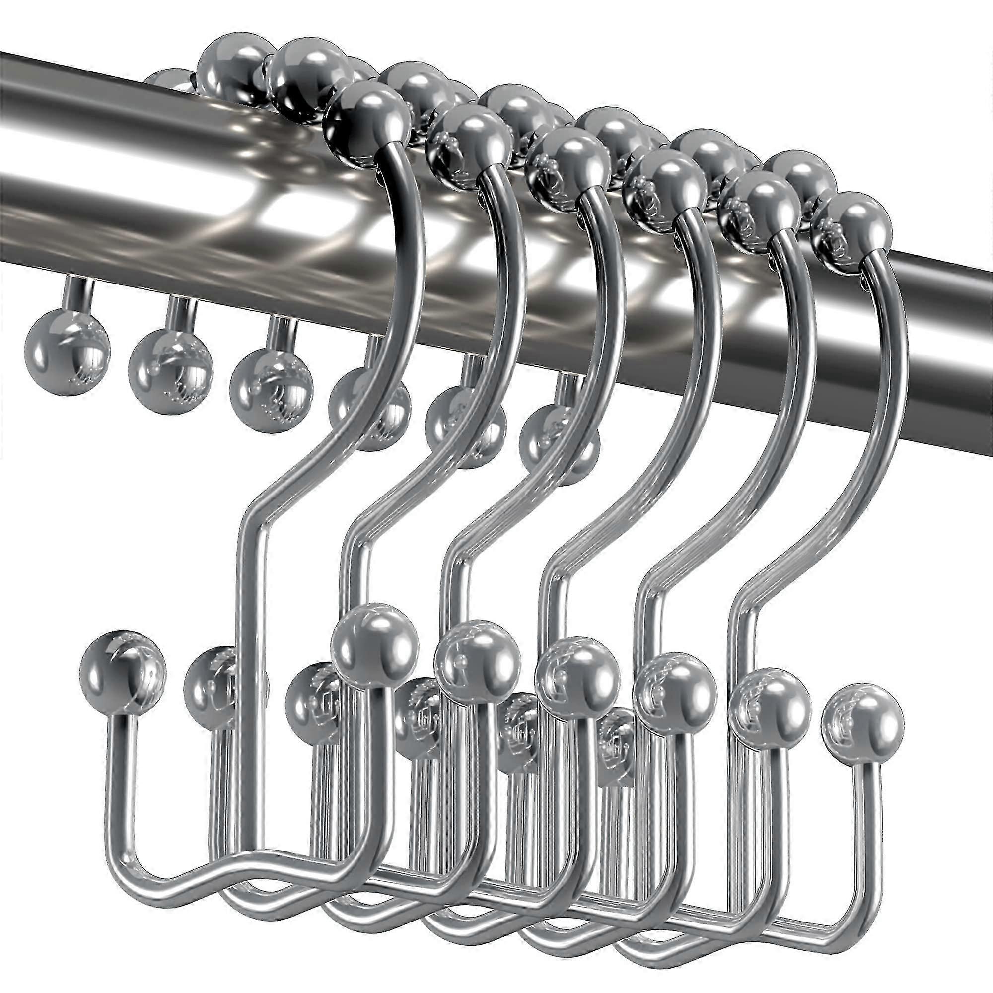 Set of 12 Rustproof Metal Shower Hooks