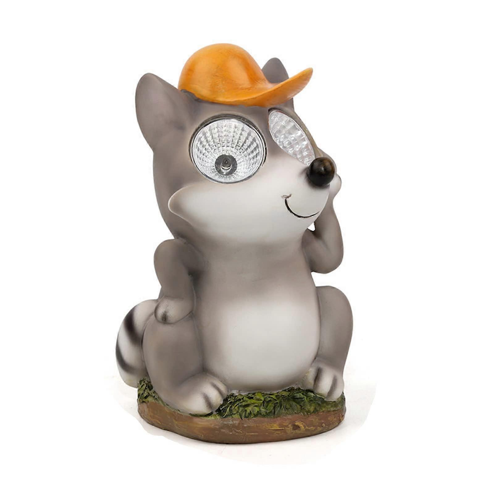 Garden Frog Mouse Statue - Outdoor Resin Lawn Decor with Solar LED Lights for Courtyard Art and Housewarming Gifts