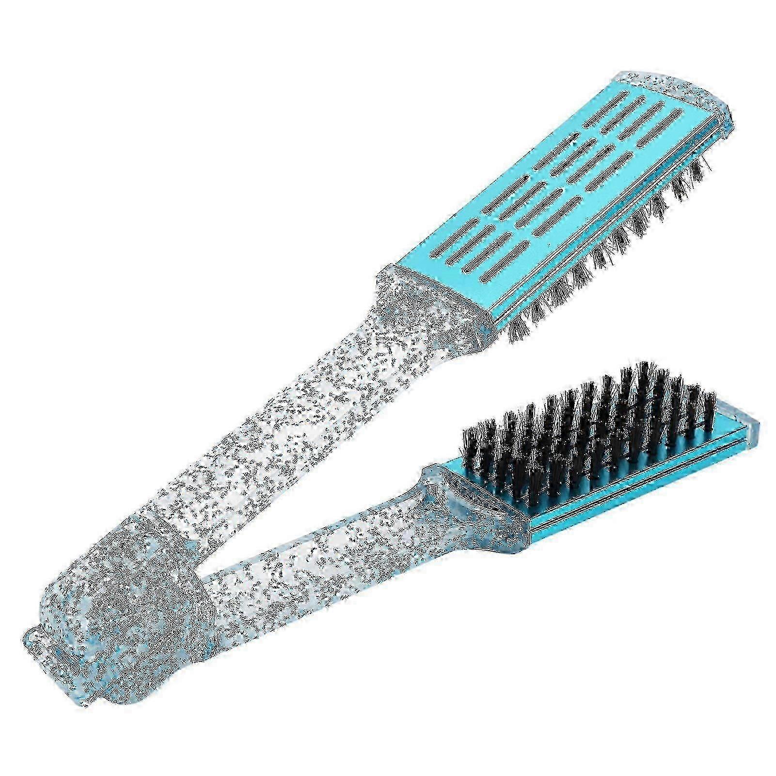 Hair Straightener Clamp Brush Exquisite Double Sided Hair Straightening Splint Comb Styling Tool Blue