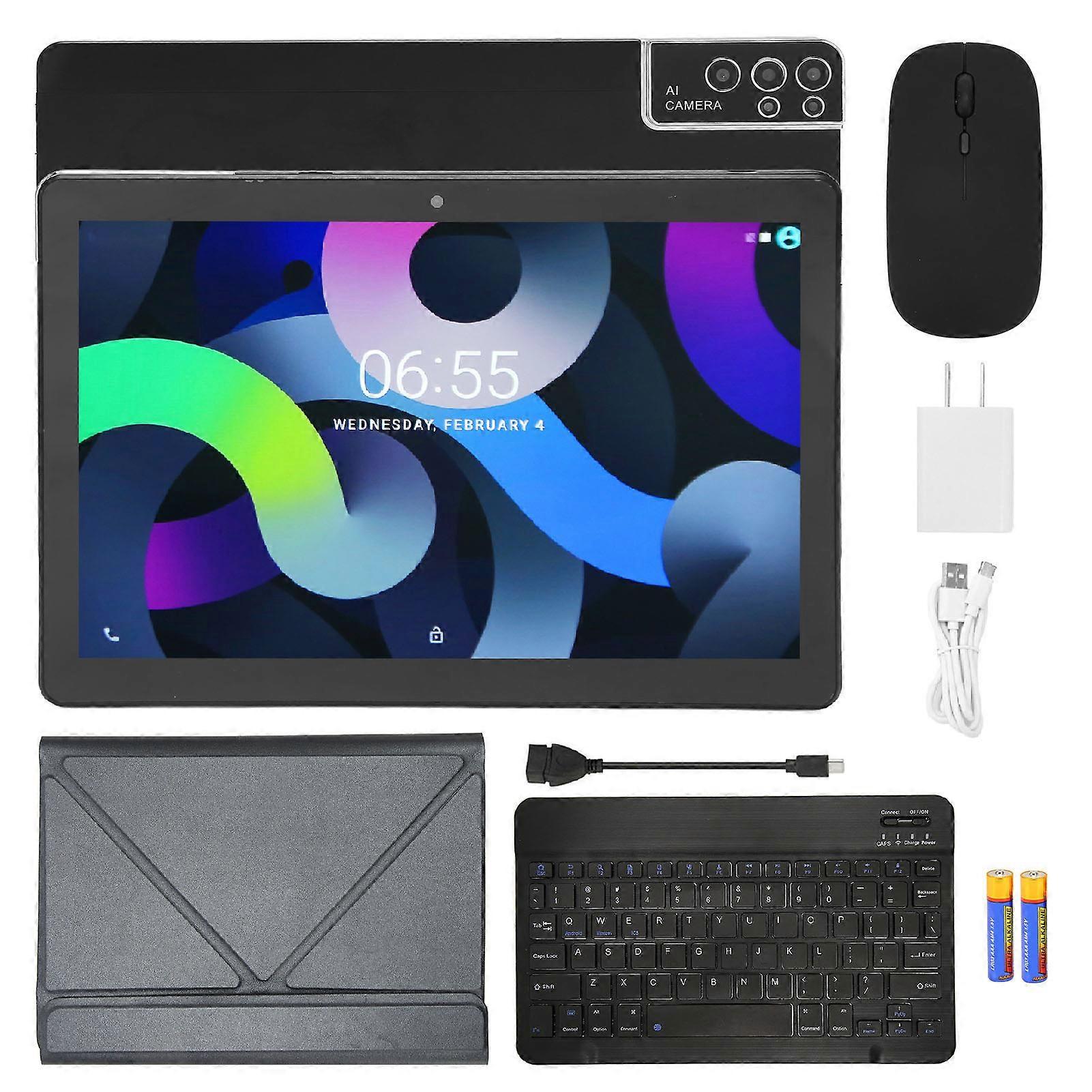 2 in 1 10.1in FHD 4GB RAM 64GB ROM 5G WiFi Dual Camera 8800mAh Office Tablet with Keyboard Mouse