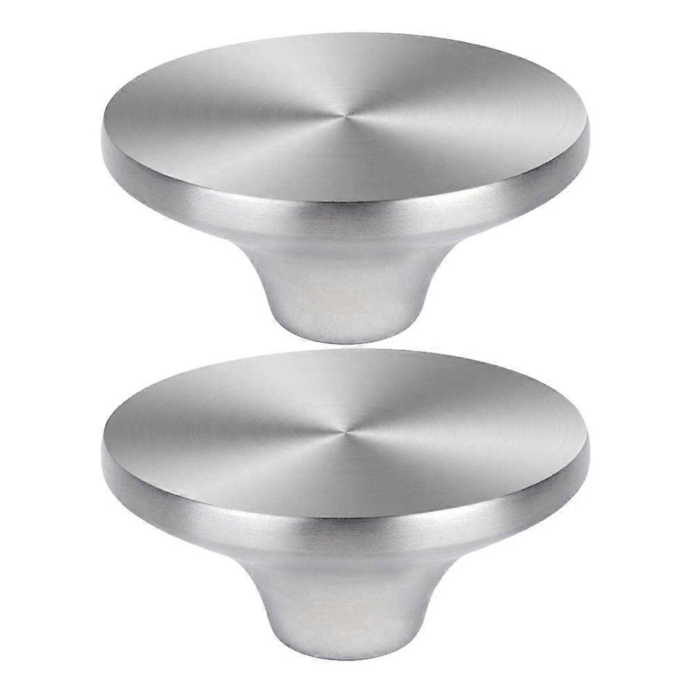2Pcs Stainless Steel Replacement Knobs Pot Lid Handle Knobs for Glass Pot Cover (Silver)