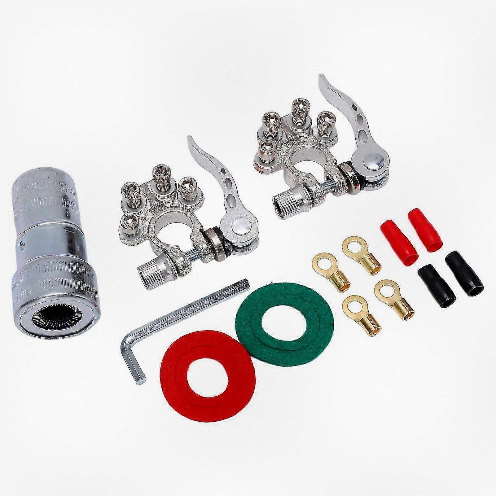 Quick Release 4 Way Battery Terminal Connectors for Cars, Vans, Trucks, Pickups, Buses, and Caravans