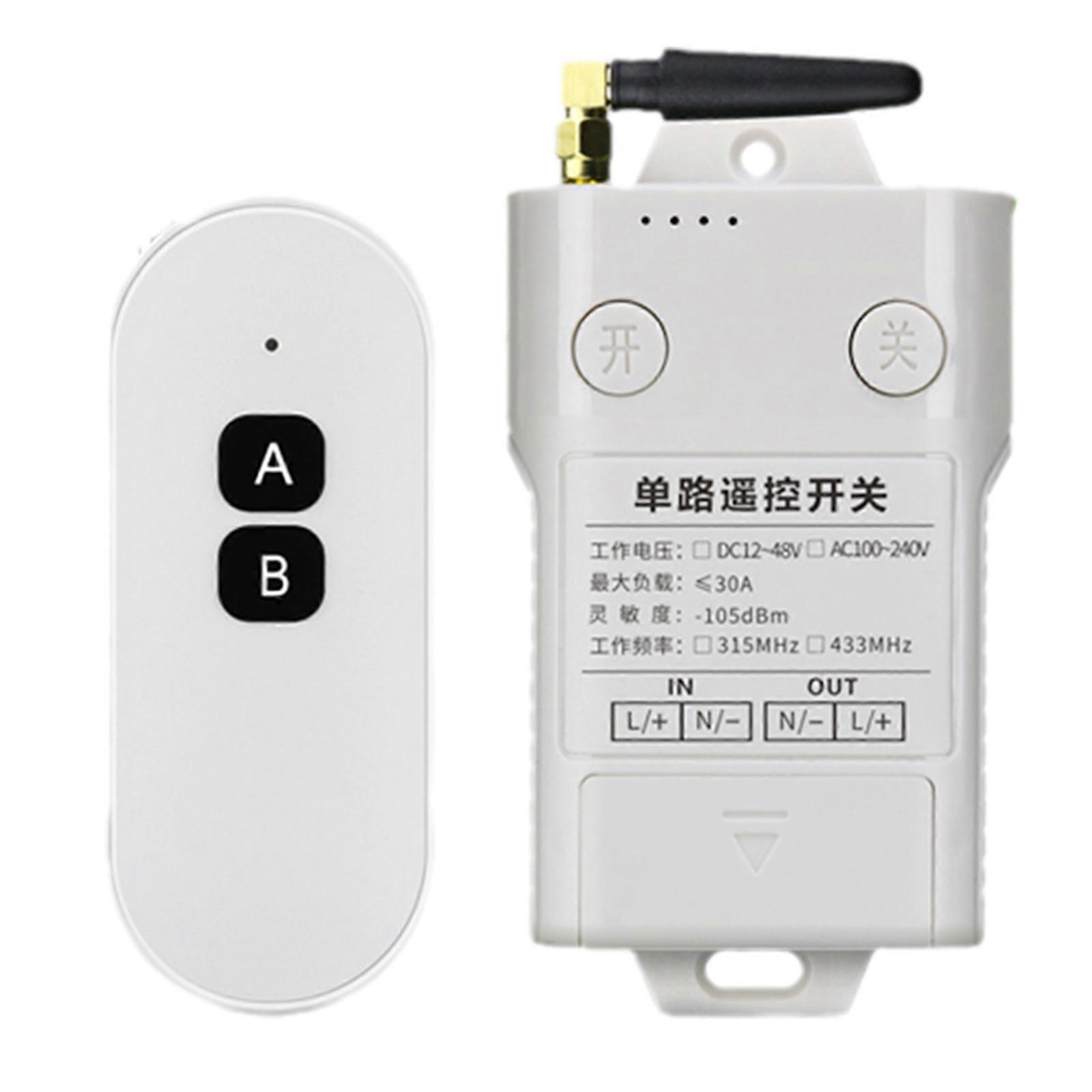 Outdoor Indoor High Power Wireless Remote Control Weatherproof Heavy Duty 30A Compact Switch Receiver On/Off Lamp 433Mhz