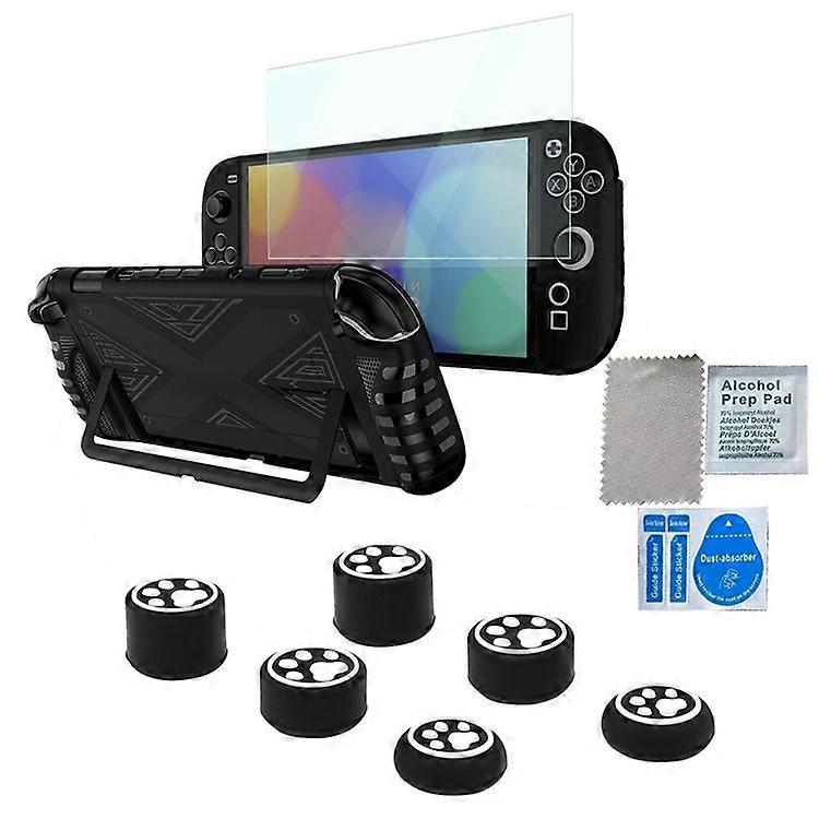 Nintendo Switch 2ゲームコンソールTPU+PC保護ケース、スクリーンプロテクターとジョイスティックキャップに対応