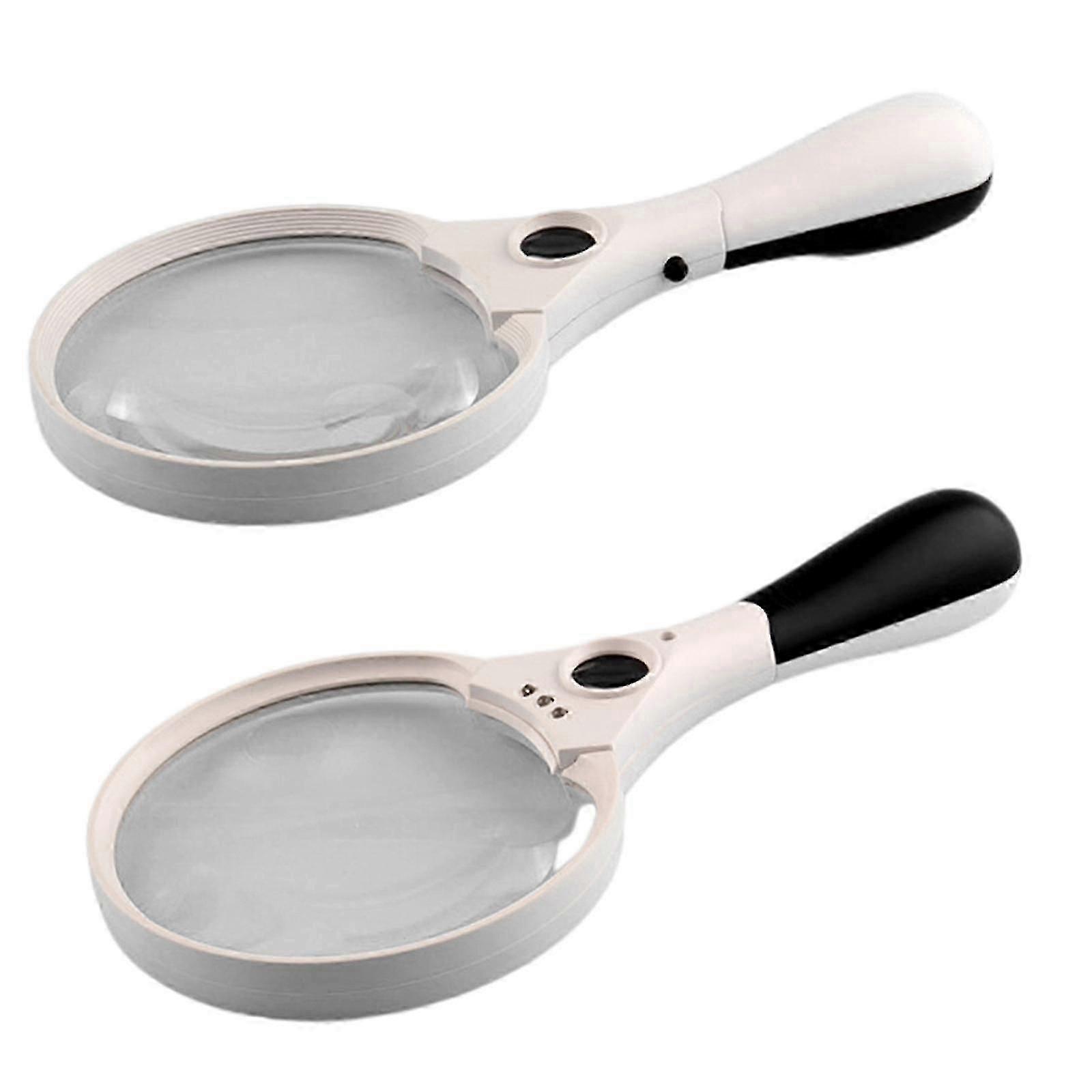 Extra Large Strong Magnifying Glass 3 Bright Led Zoom Lightweight Hand Held 25x