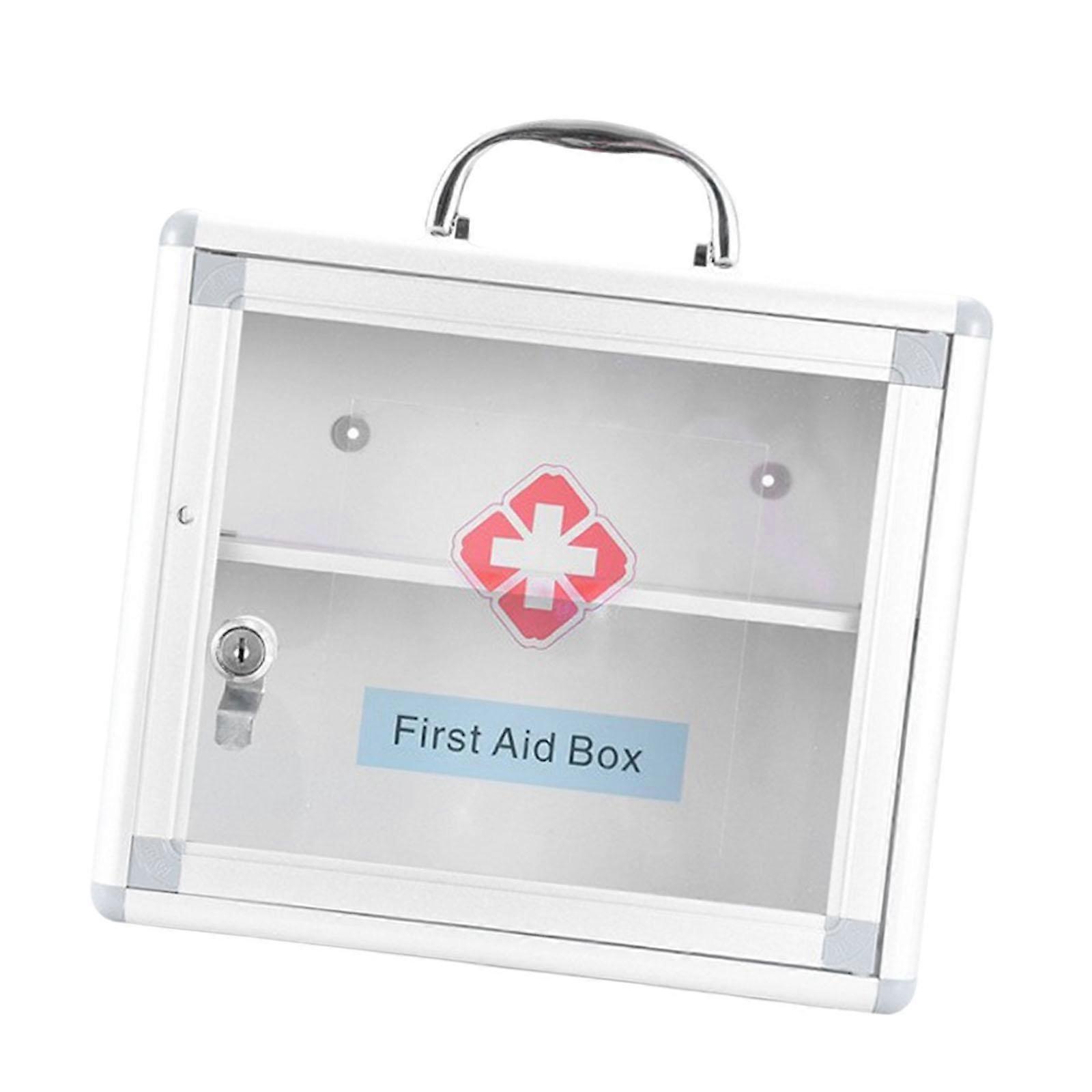 Wall Mounted Aid Cabinet Aid Box Lockable with Key Easy Installation Storage Box