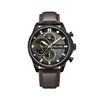 Polizei Uhren Reaktoruhr für Männer Analog Quarz mit Kunstleder Armband PEWGF0039203