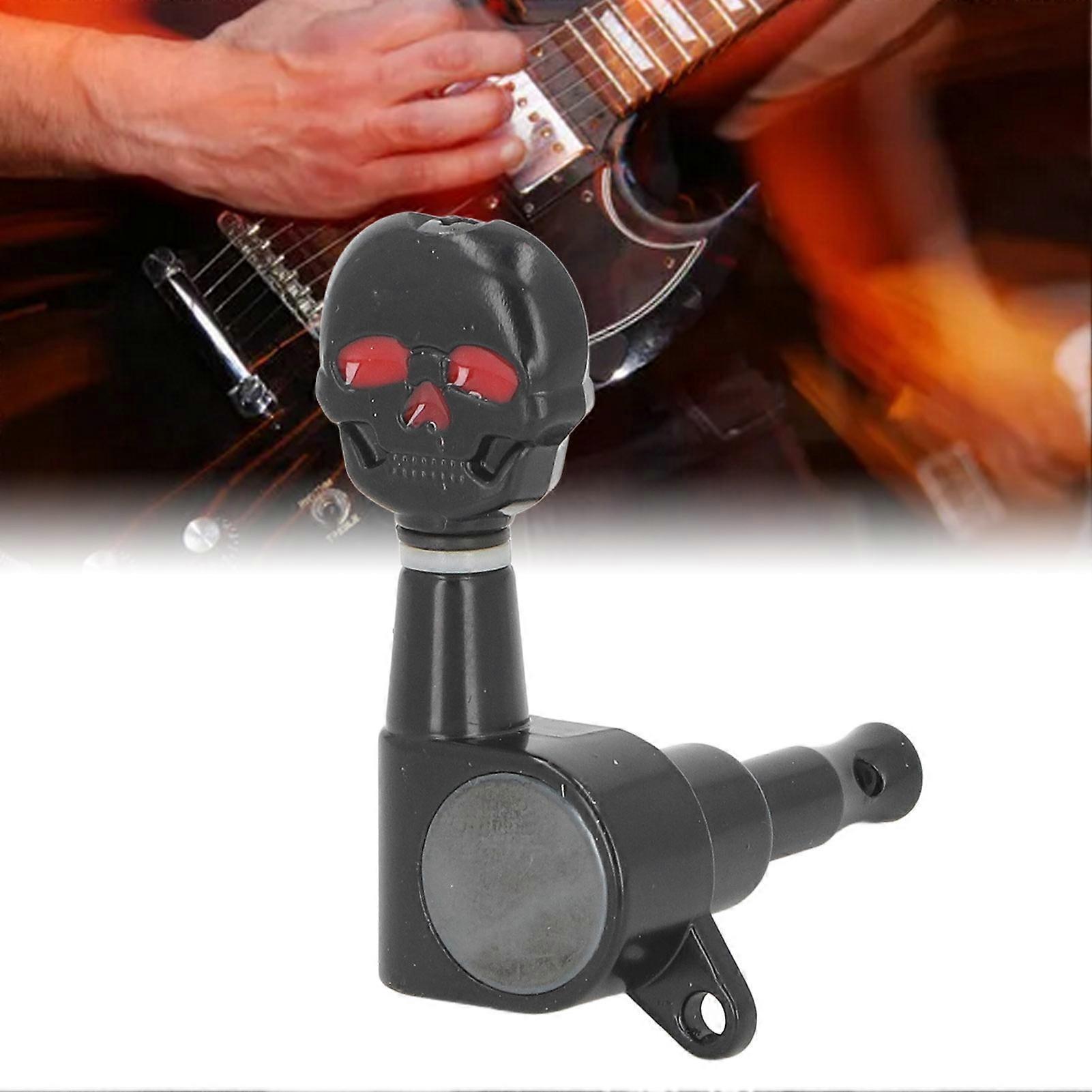 6PCS Skalle Gitarr Tuning Peg Metall Maskinhuvud Stämskruvar Elektrisk Akustisk Gitarr Reservdelar 
