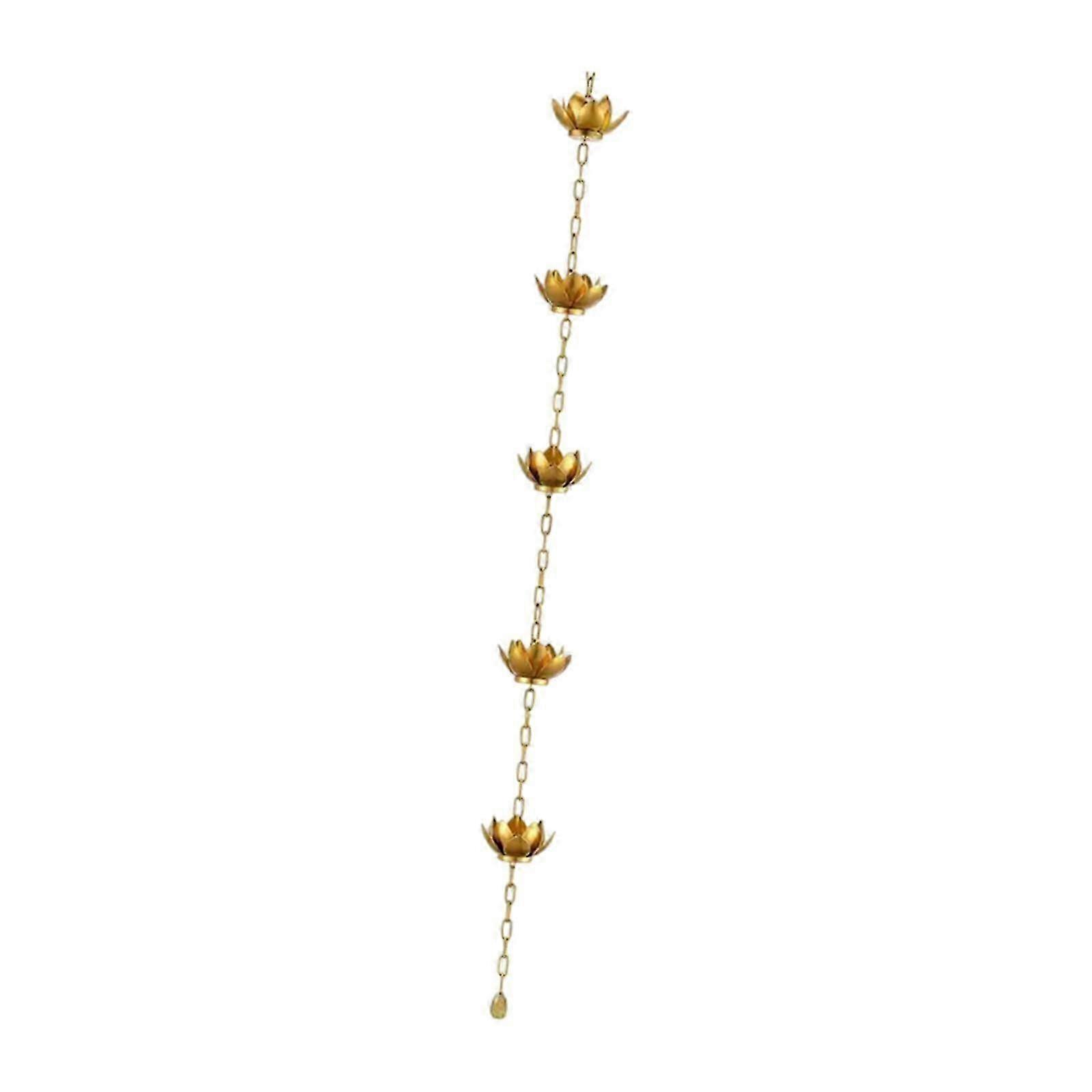 120cm Lotus Style Rain Chain for Gutters with Pouring Cups Ideal for Roof Replacement Downspouts