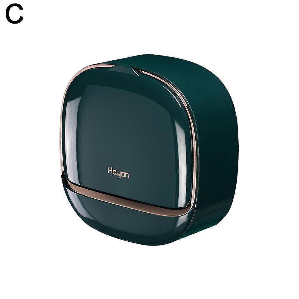 Van Gogh Green (C)$ Multifunctional soap box punch-free flip-top bathroom high-end light luxury wall-mounted drain soap box