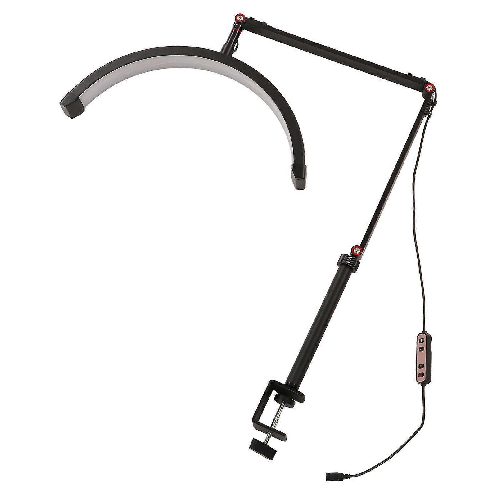 Half Moon Fill Light 360° Rotation Brightness Color Temperature Adjustable LED Fill Lamp 110‑240V US Plug 