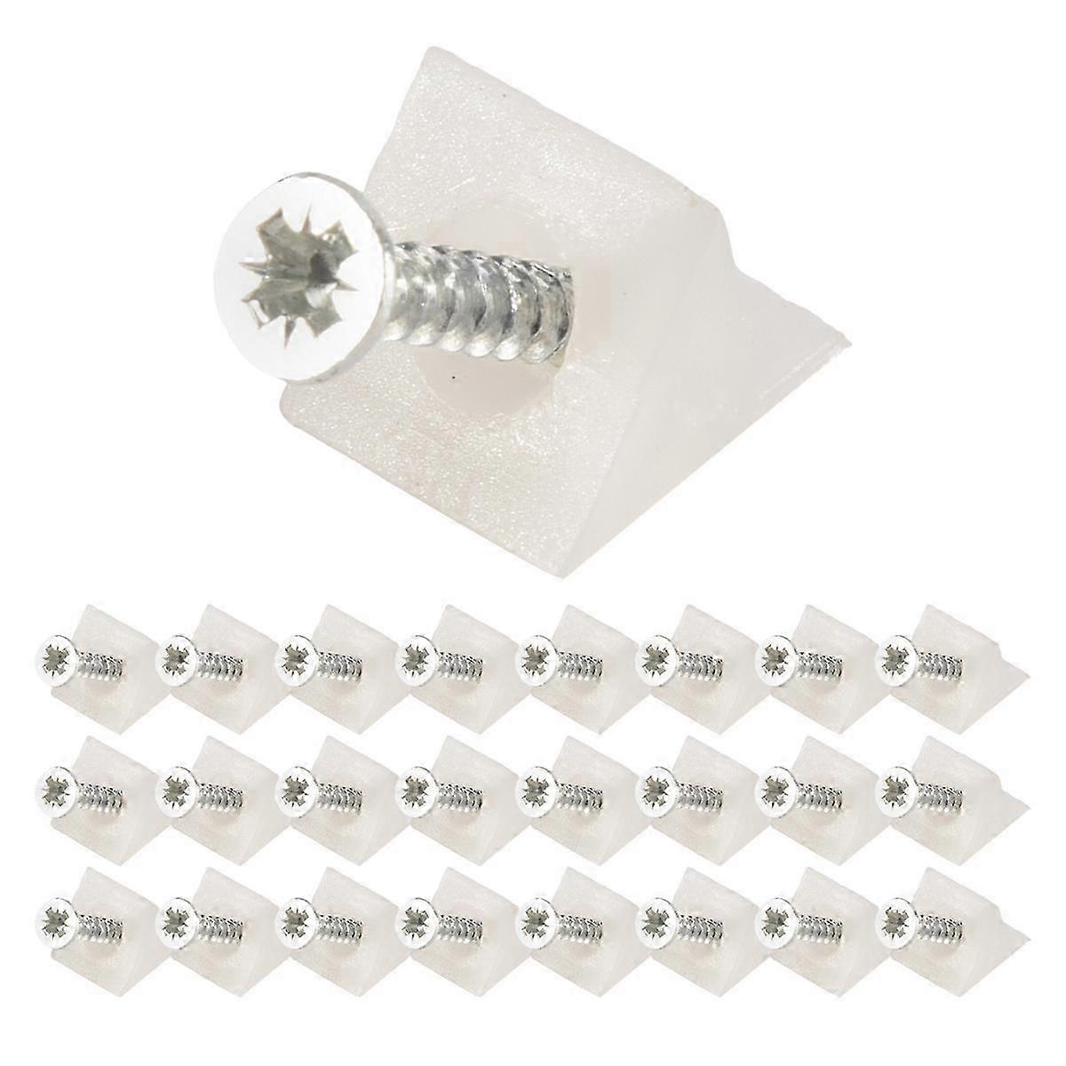 50 Pcs Drawer Supports, White Plastic Drawer Bottom Sagging Repair Fixing Mending Wedges with Screws Edition 0709