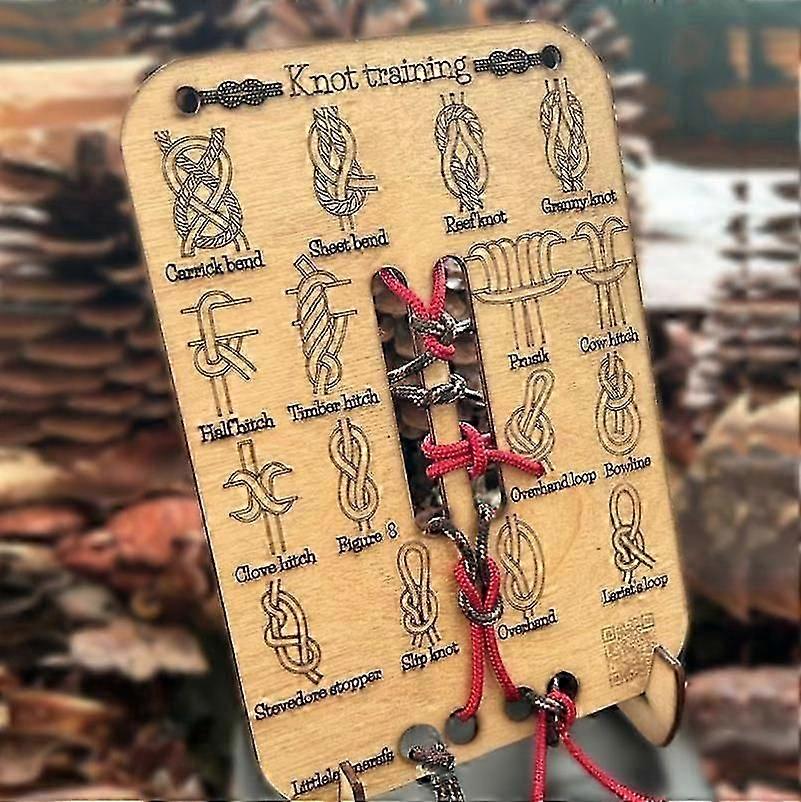 2025 Knot Tying Practice Board Kit Learn Knot Training Board with Stand & 3 Ropes Set