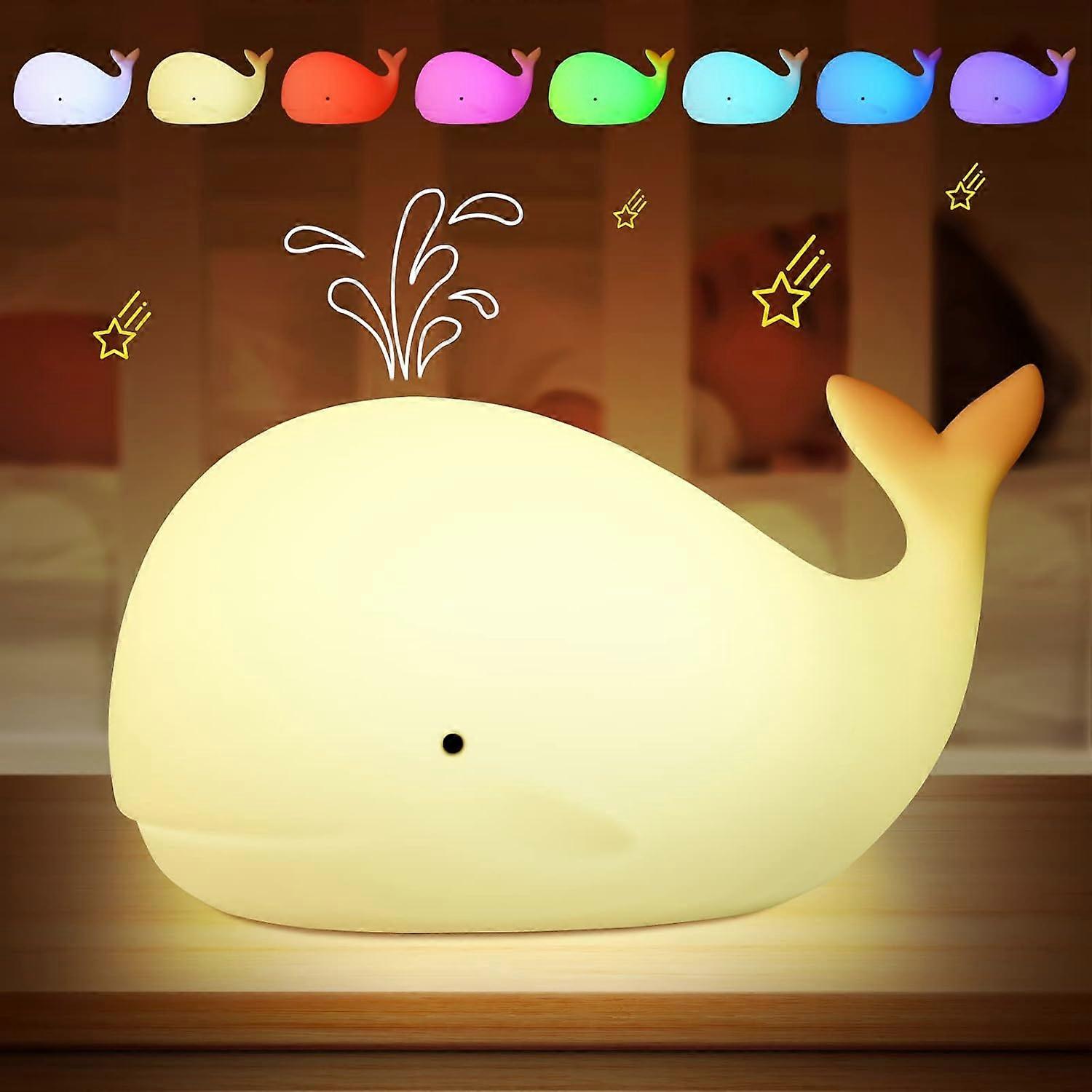 Whale night light touch timer