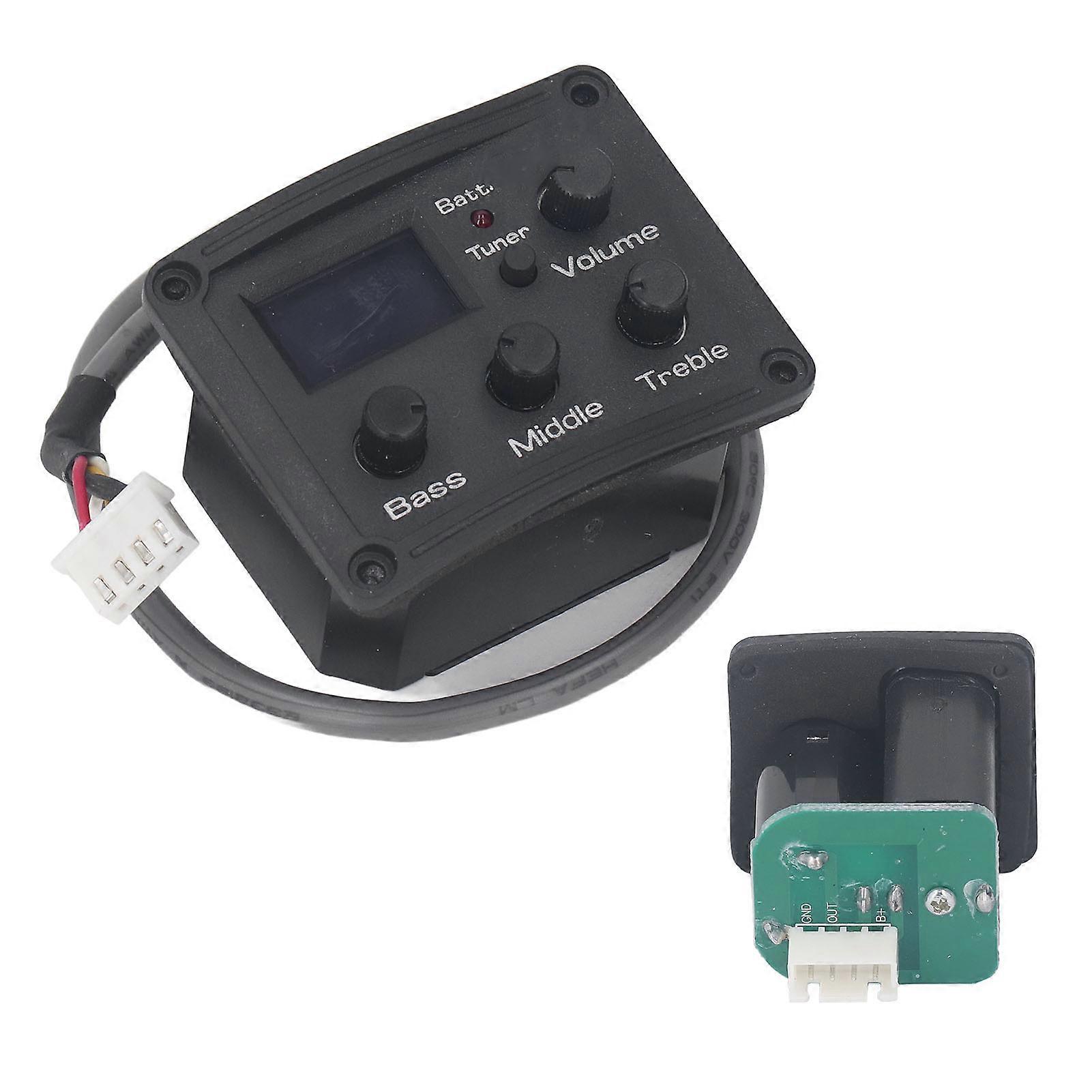 Ukulele Vorverstärker Verstärker Equalizer LCD-Bildschirm 3 Band Ukulele Tonabnehmer Vorverstärker Equalizer 