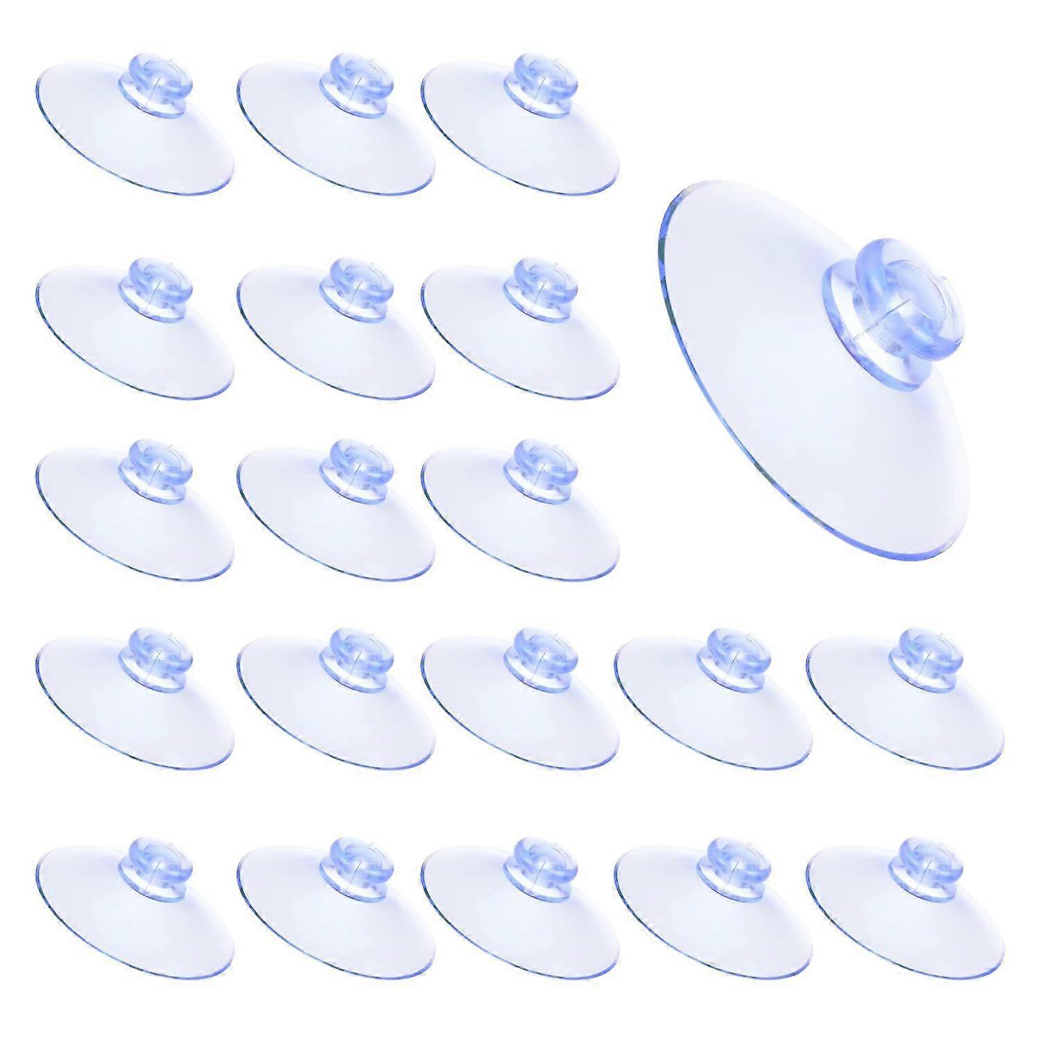40Pcs Suction Cups Clear Glass Table Tops Plastic Sucker Pads Round Window Hooks Button Without Kitchen Bathroom, 3.5cm(40 Pcs)