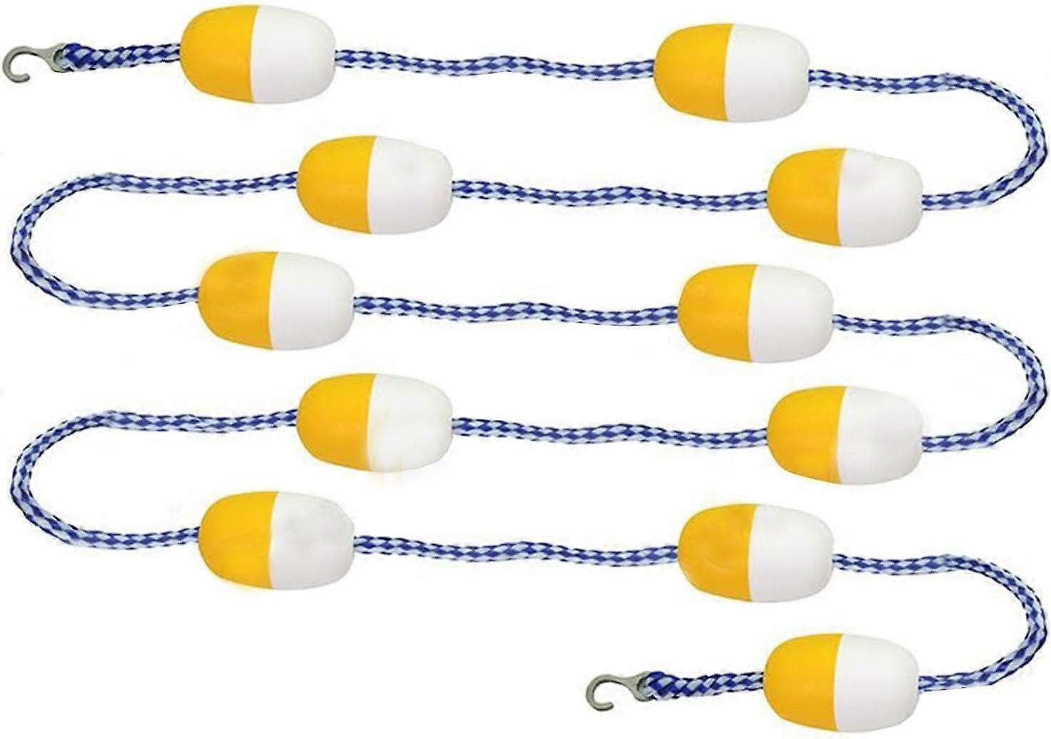 Floating AntiWave Safety Rope for Pools with 2 Hooks for Shallow and Deep Pools (Yellow, 3 m/10 feet) Yellow 3m/10ft