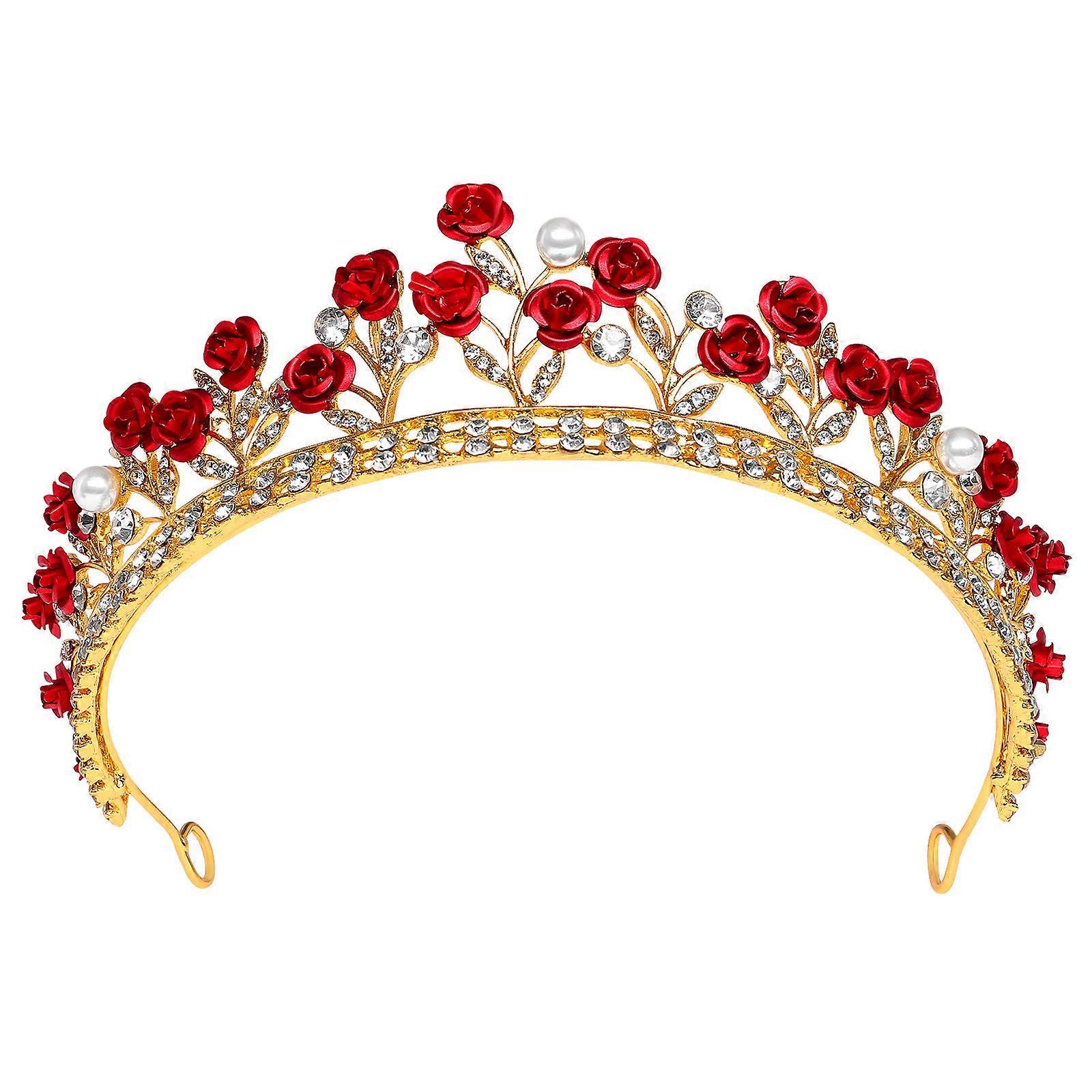 Rose Designed Tiara Crown for Ceremonies, Lightweight and Unique Style