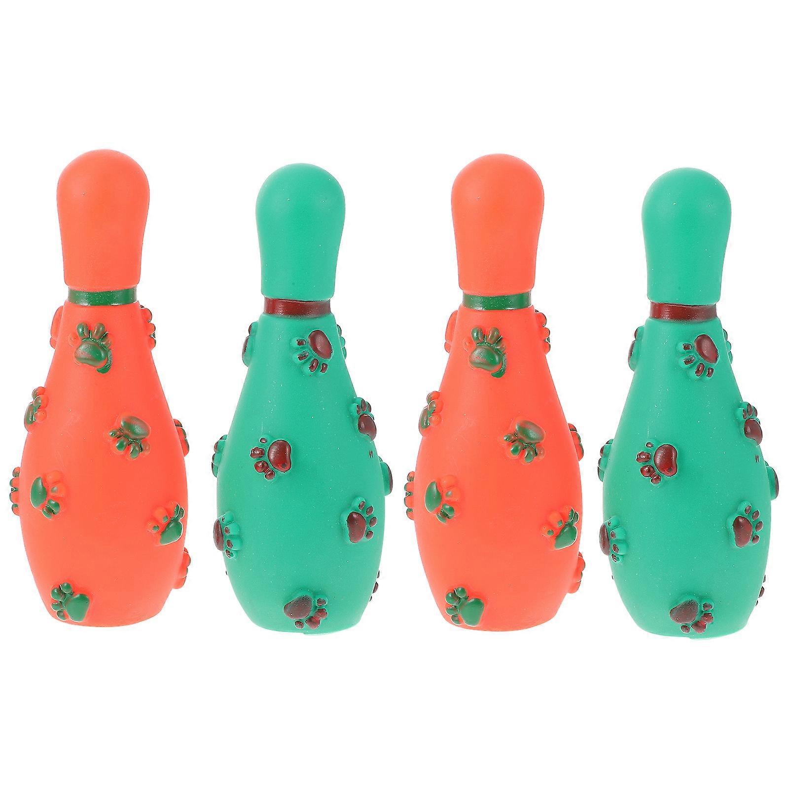 4pcs Squeaky Dog Chew Toy   Interactive Puppy Plaything for Molar Exercise with Random Color Paw Prints