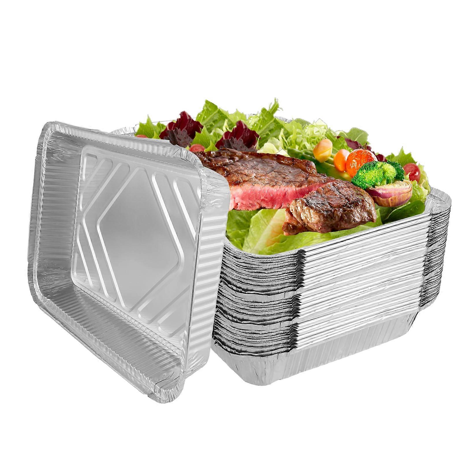 Aluminium Bowls Pack 50 Without Lid, 31.5 x 21.5 x 5 cm, 2250 ml Large for Baking, Cooking, Roasting