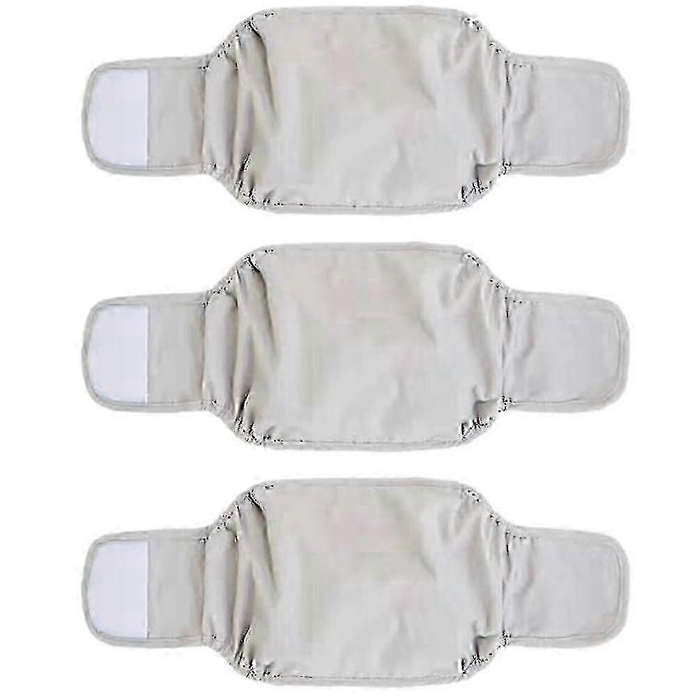 3パック洗える男性の犬用おむつ、超吸収性の子犬の腹バンド - 26-M-グレー