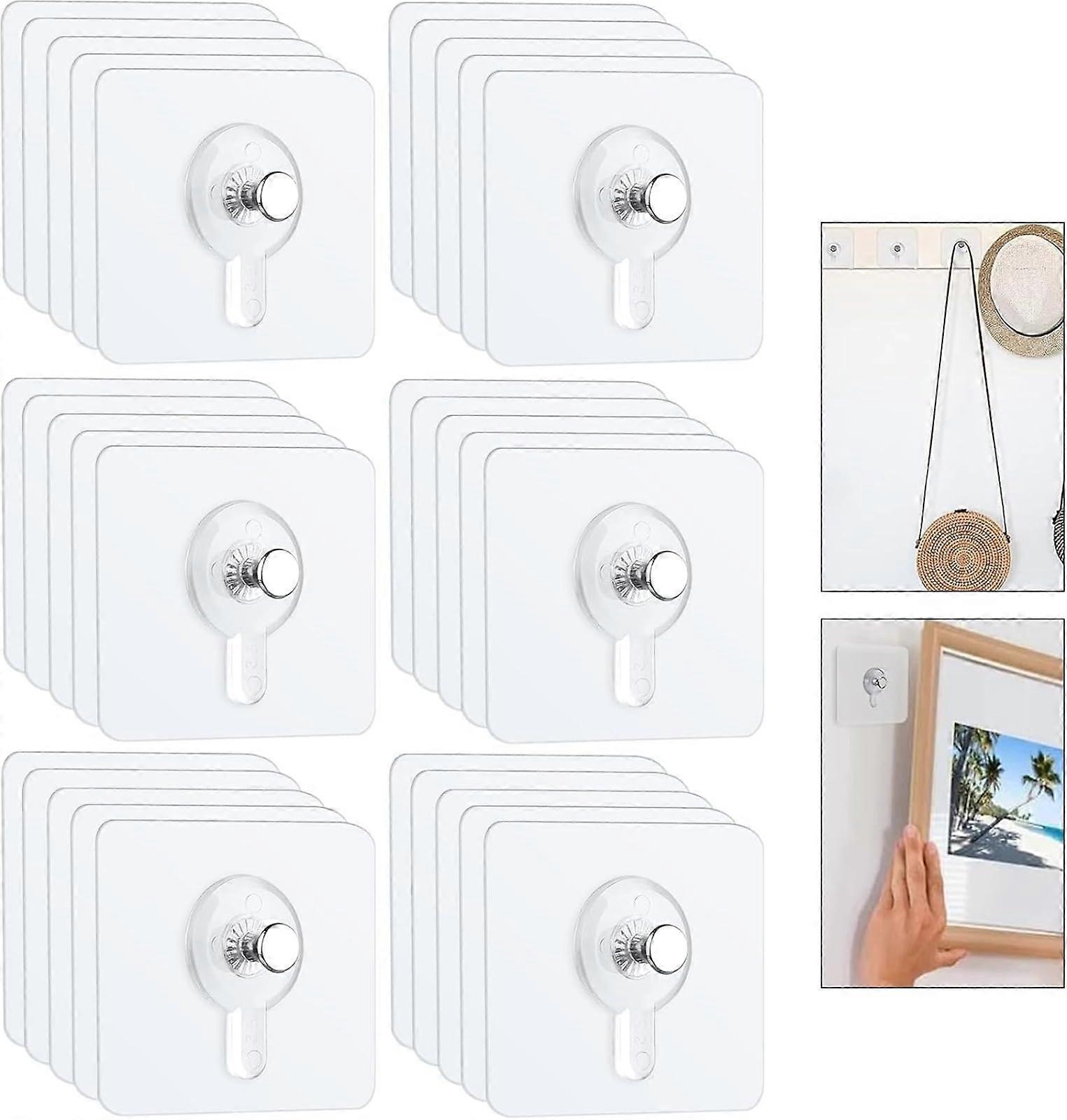 50 Self Adhesive Picture Hooks, No Drilling, Max Load 5kg, Traceless