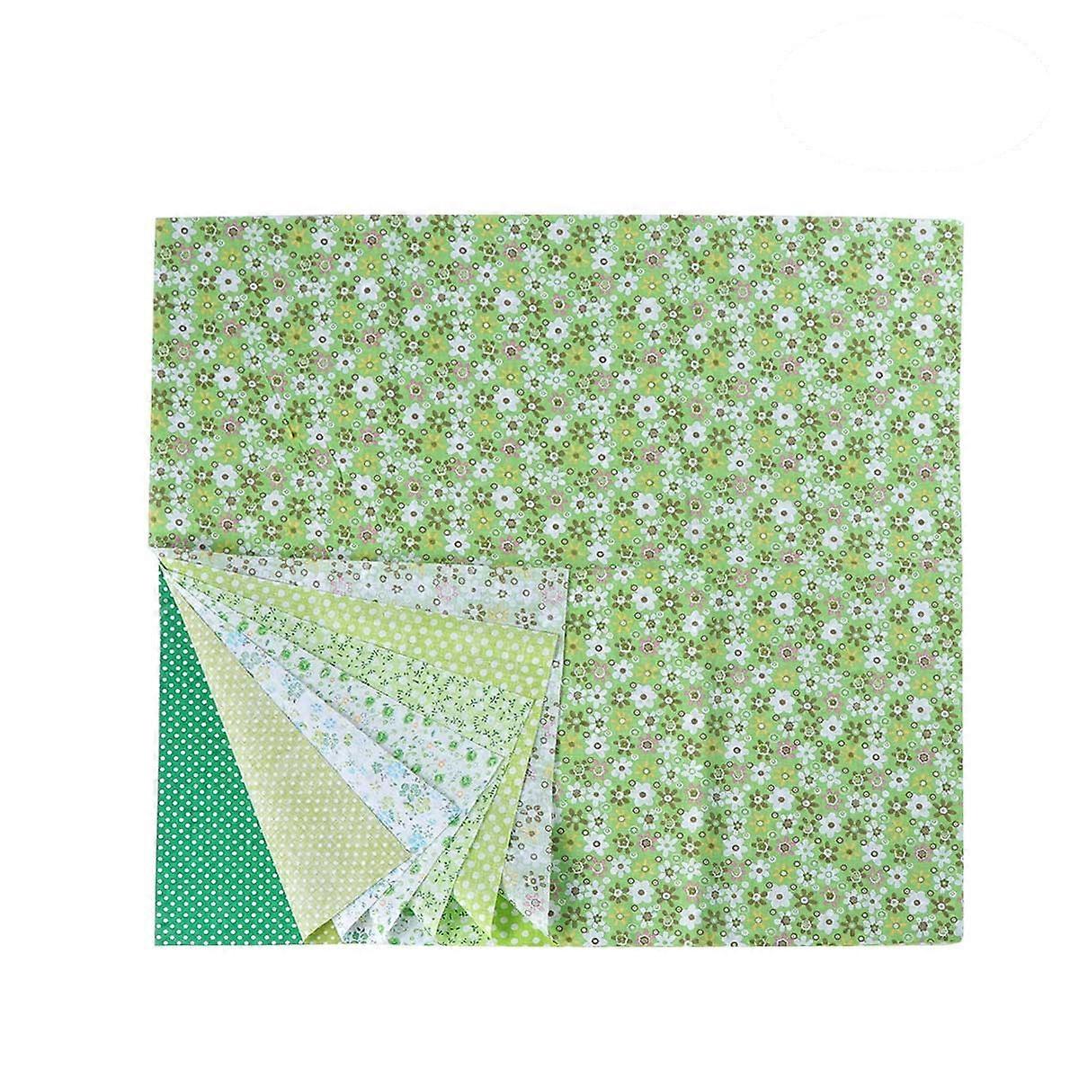 Quilting Material Cotton Craft Fabric for Quilting and Sewing 50x50cm Green 7 Sheets