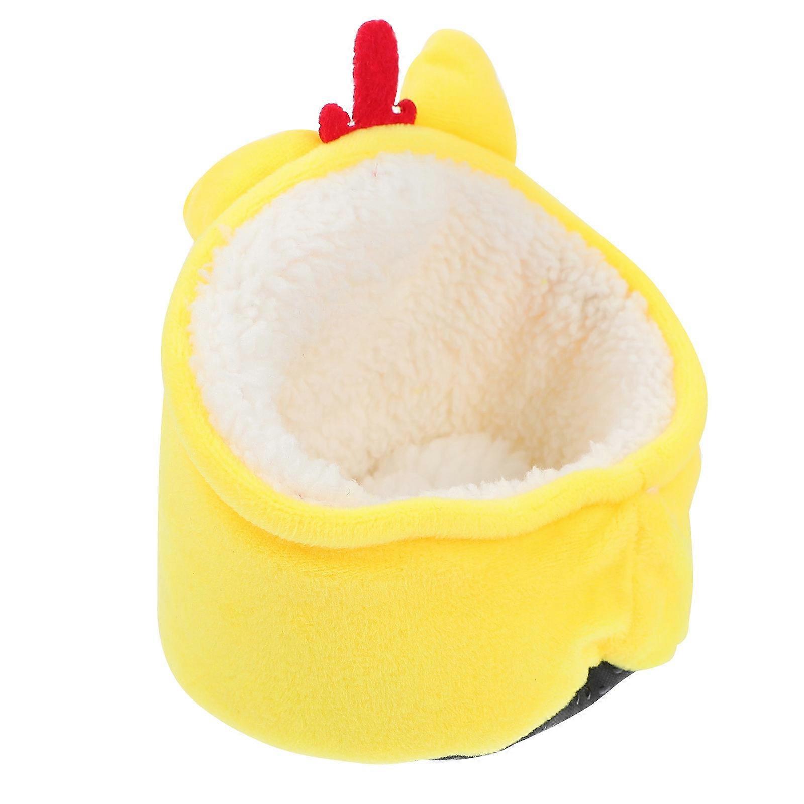 Hamster Sleeping Nest Comfortable Winter Small Yellow 10x10x12cm Protection from Cold 1Pcs