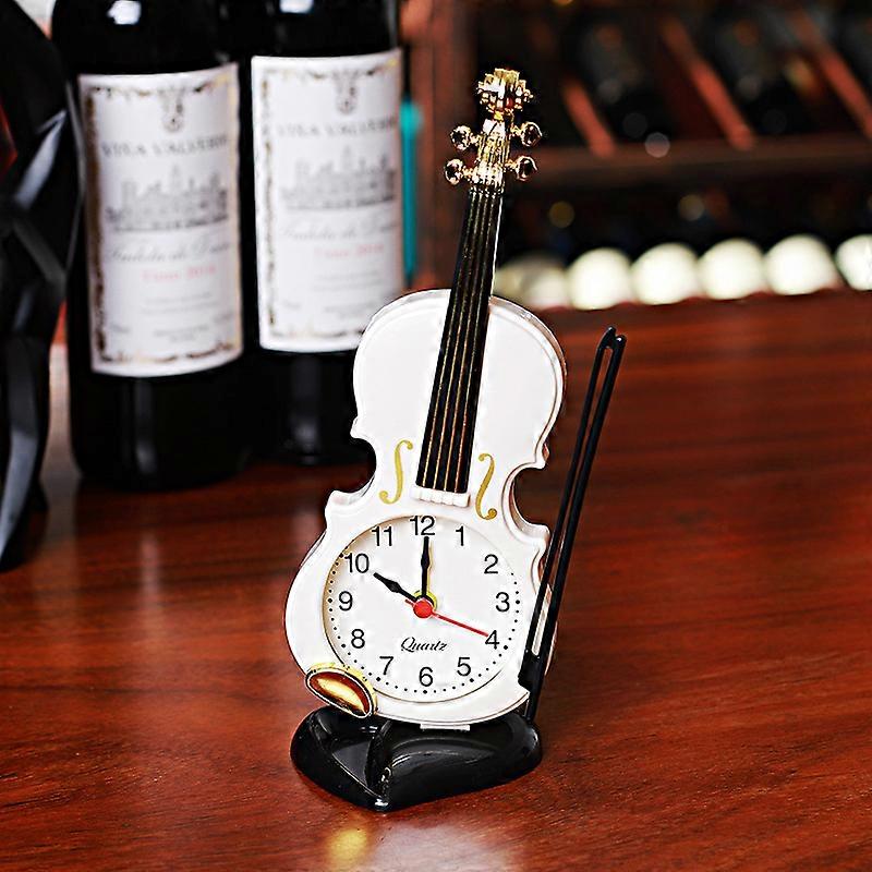 Simulation Violin Alarm Clock Creative Musical Instrument Shape Desktop Clock