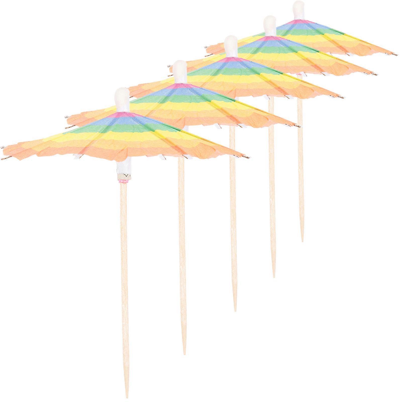 Umbrella Toothpicks For Cocktails Fruit Picks Delicate Design Paper 10x9cm Photo Props 50Pcs