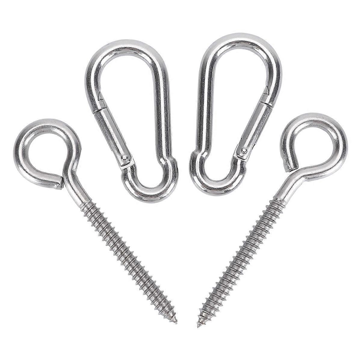 1 Set/4pcs Swing Hook Chair Hanging Accessories Spring Hooks Fixing Accessories Connection Buckle Kit for Indoor Outdoor Outside (8x115mm)