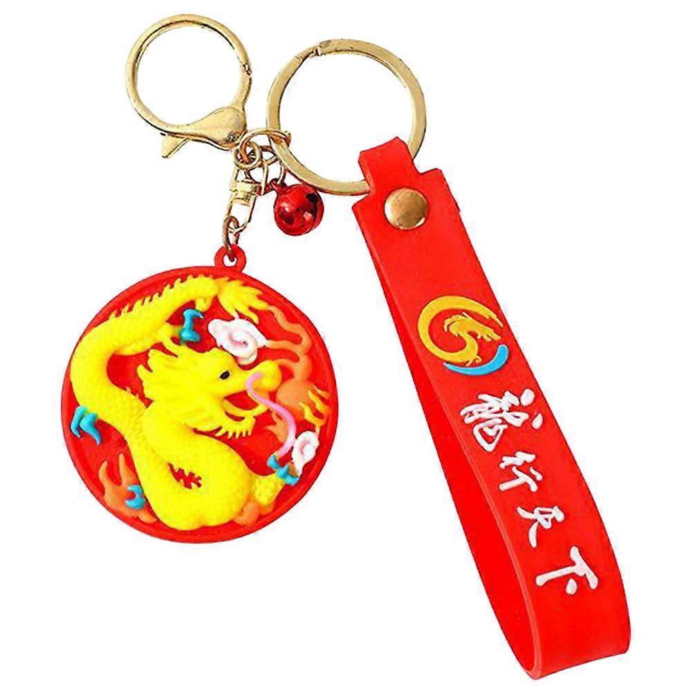 Decorative Bag Pendant Keychain Dragon Charm Red 30X5X0.3Cm Key Attachment For Various Occasions 1Pack
