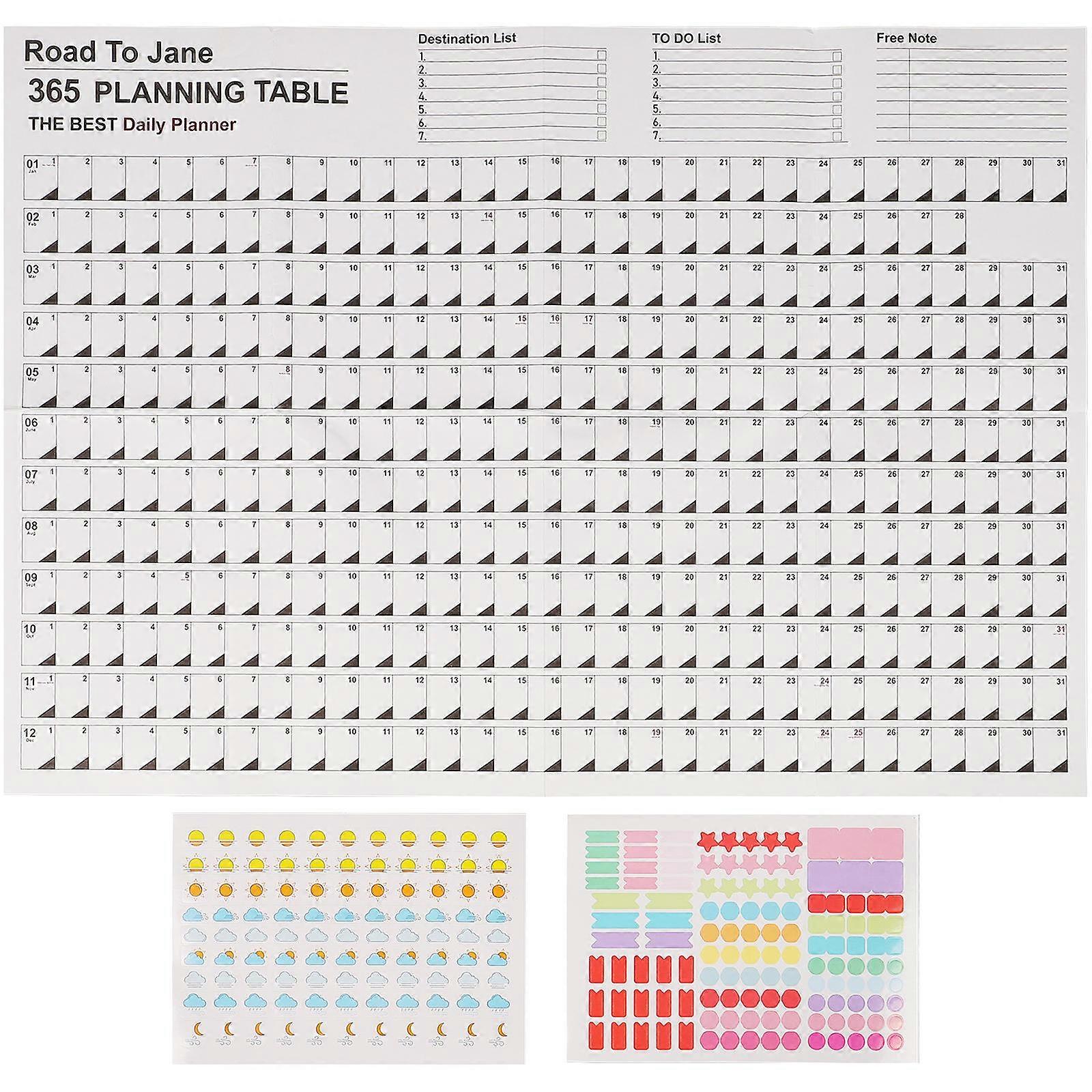 Wall Calendar Planner Scheduling Office Use Minimalist Design 2Set