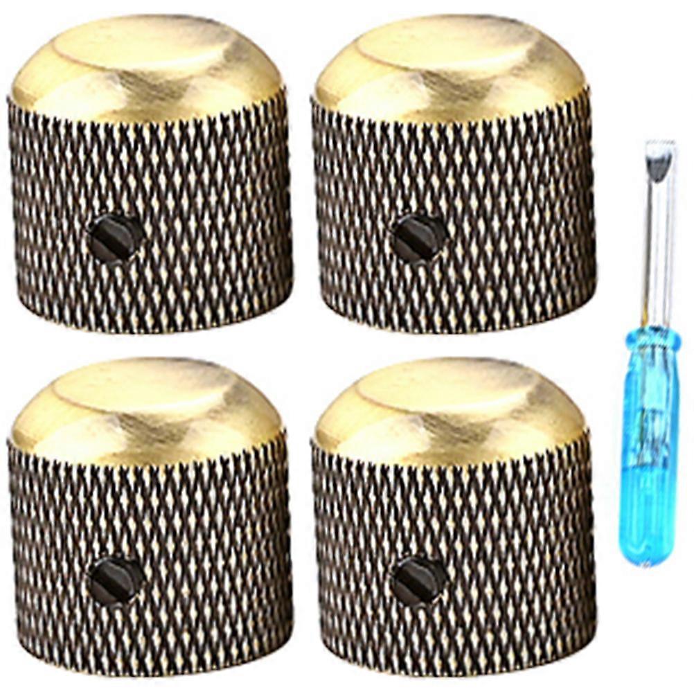 Volume Control Knobs For Guitars And Basses Easy Installation And Removal Metal Material Dome Shape 1.9X1.9CM 4Pcs