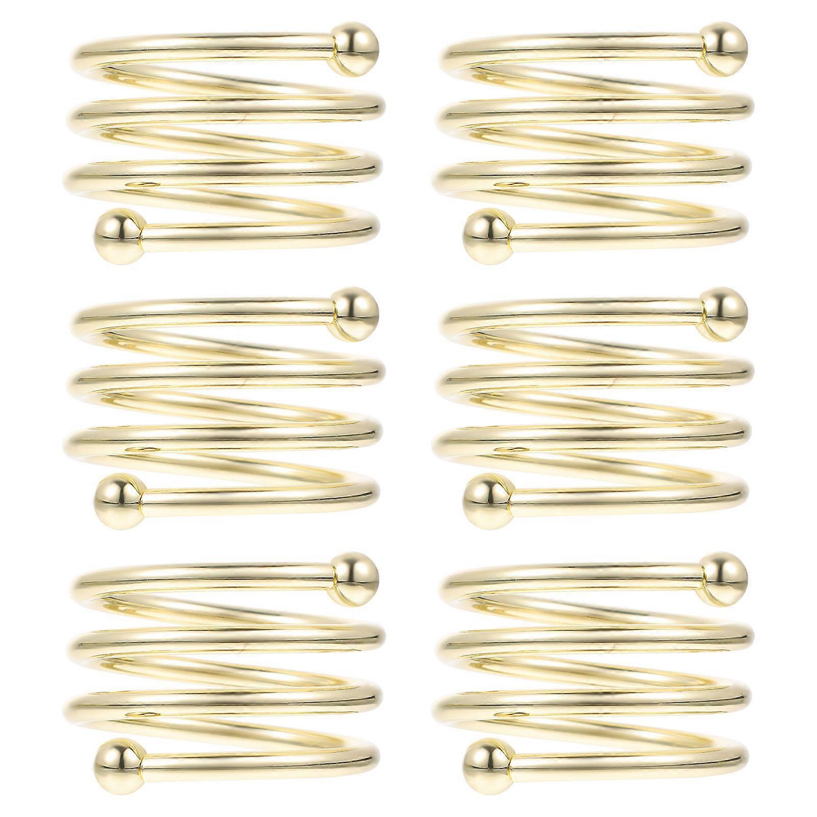 6pcs Gold Napkin Rings, Decorative Buckles for Party Table Settings, Elegant Serviette Holders for Home, Restaurant, Wedding Banquet Decorations