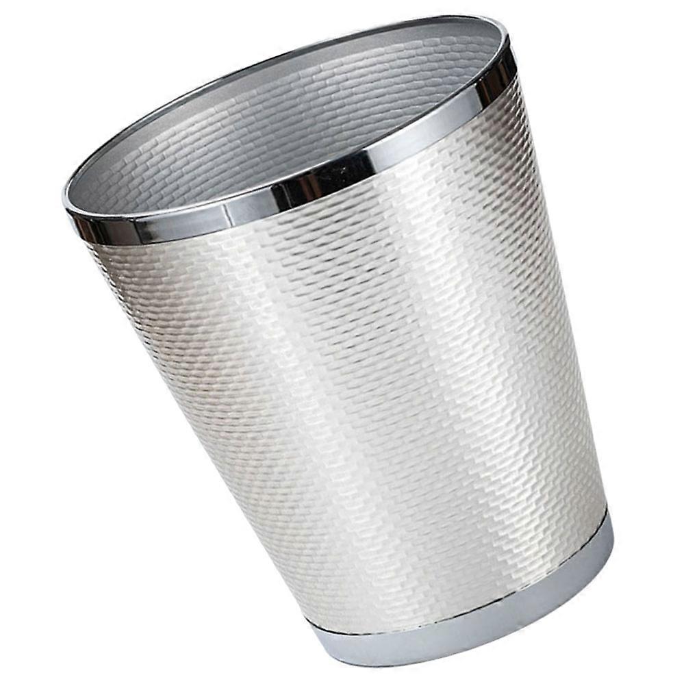 Trash Can For Bedroom Small Trashcan Modern Trash Can Home Use Rectangular Shape Metal Material 10.2X8.7X8.7in Flower Pot 1Pack