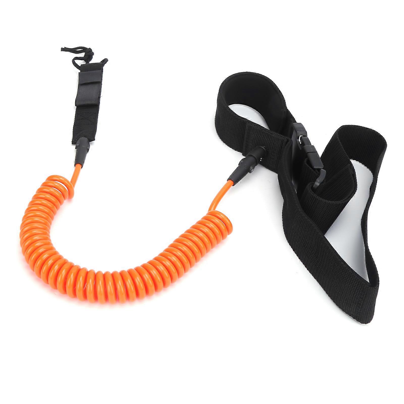 TPU Helical Surfboard Leash Comfortable High Elastic Safety Surfing Pull Rope (Orange)