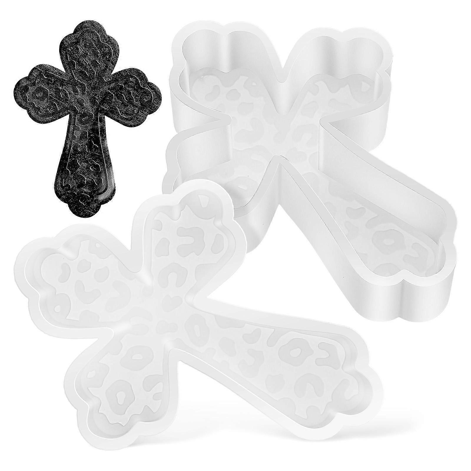 Silicone Cross Mold for Craft Use 2Pcs Cross Shaped Casting Molds